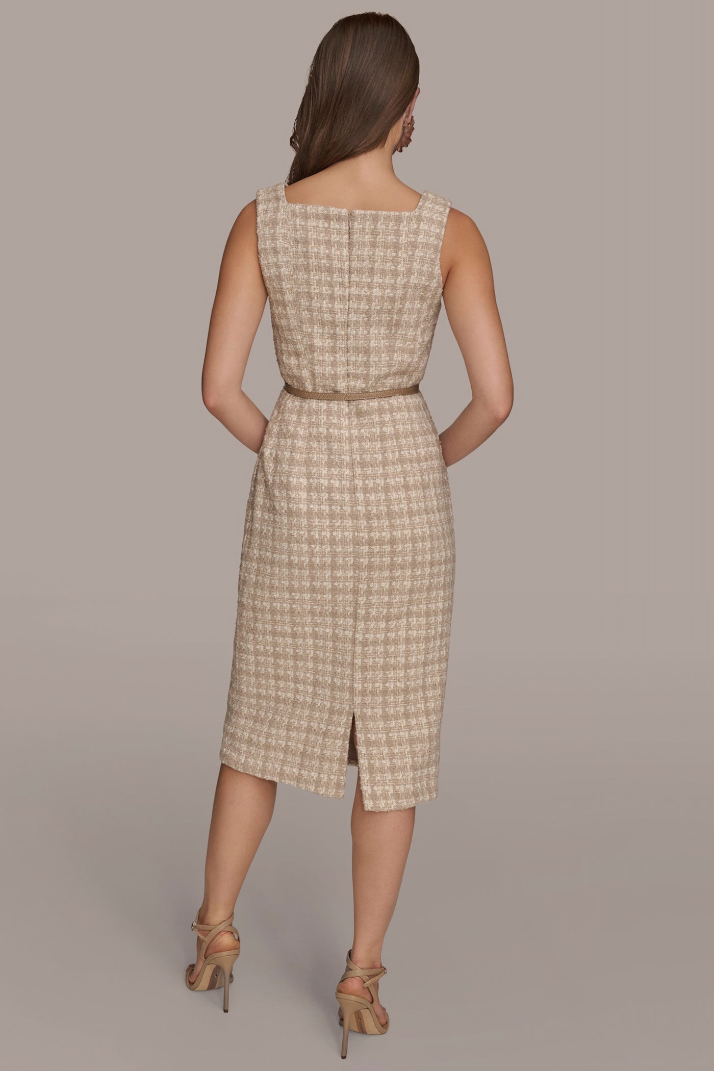 BELTED TWEED MIDI SHEATH DRESS | View 2 | Dresses & Jumpsuits