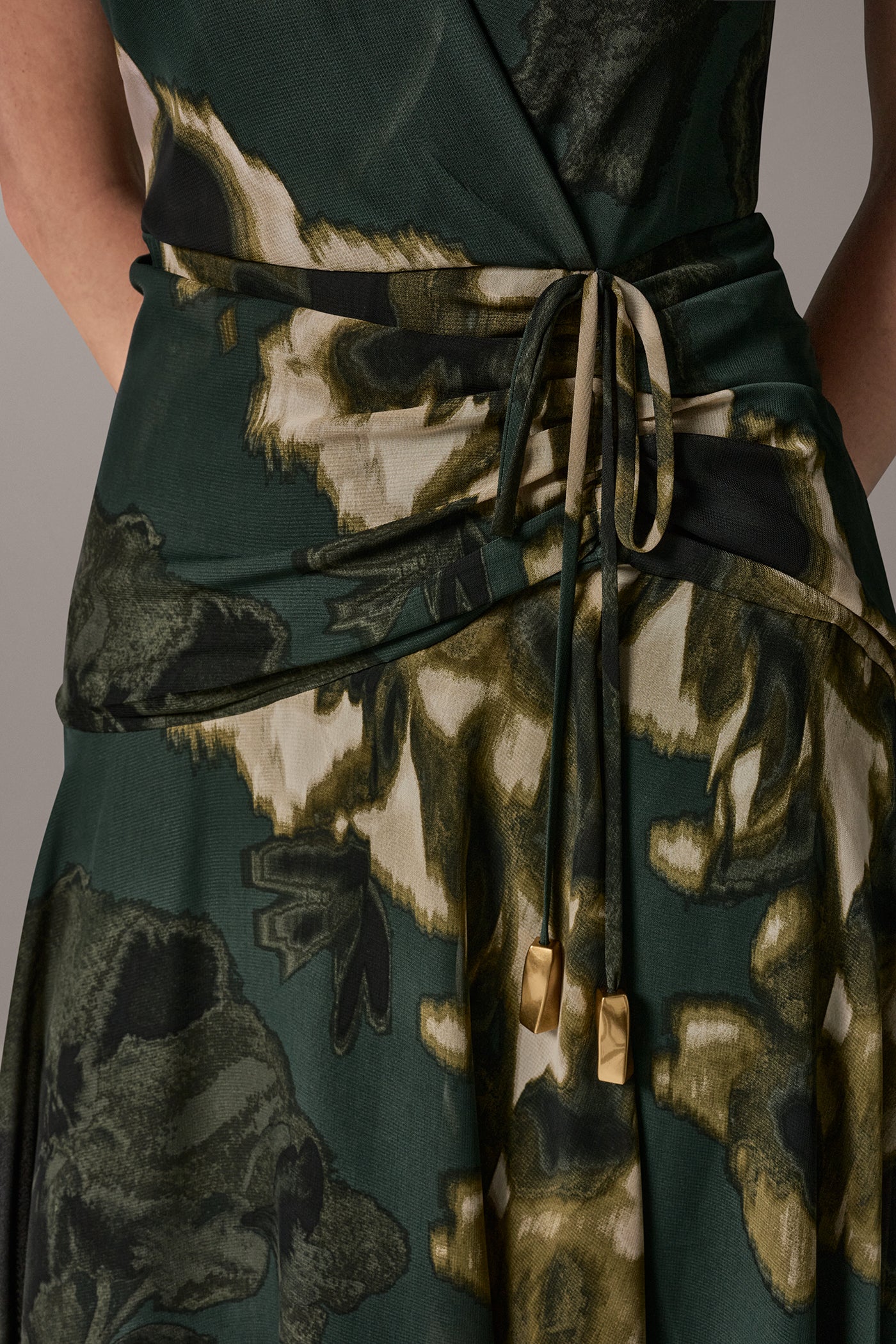 WRAP-EFFECT FLORAL MIDI DRESS VIEW 5