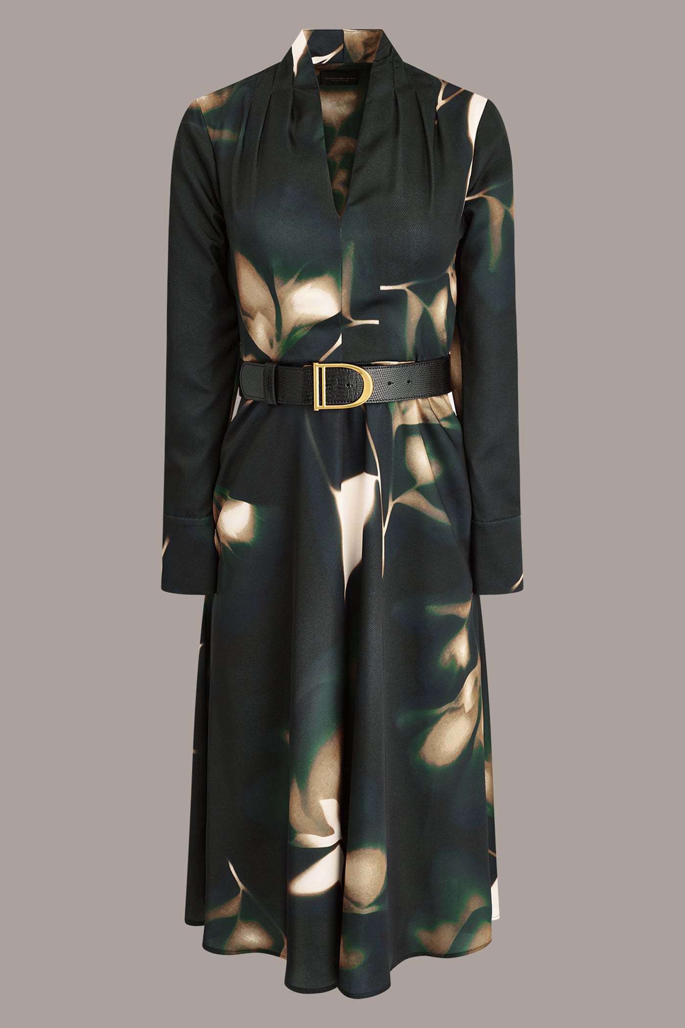 FLORAL HIGH V-NECK MIDI DRESS VIEW 11