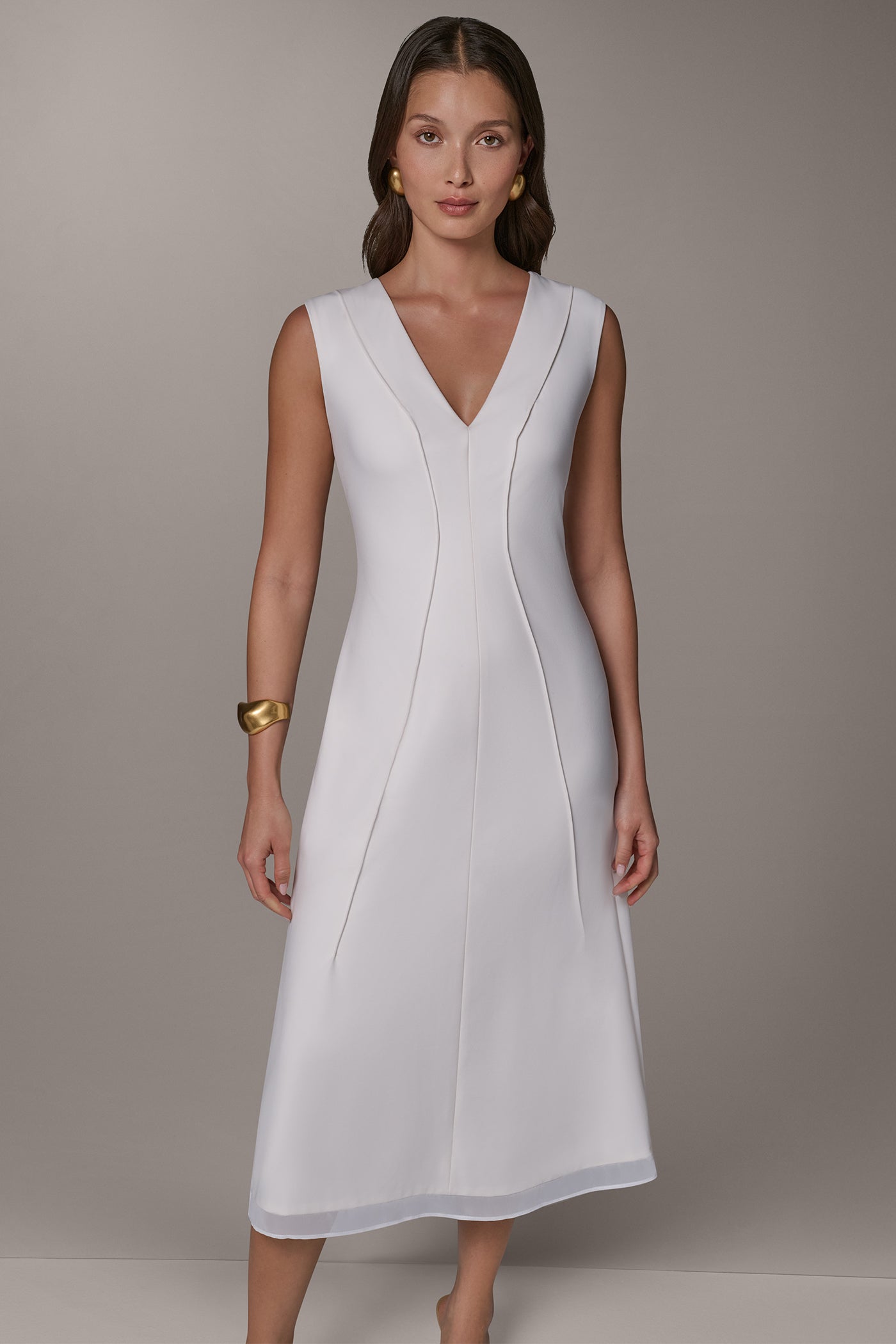 LAYERED MIDI A-LINE DRESS VIEW 4 | Pre-Fall Collection