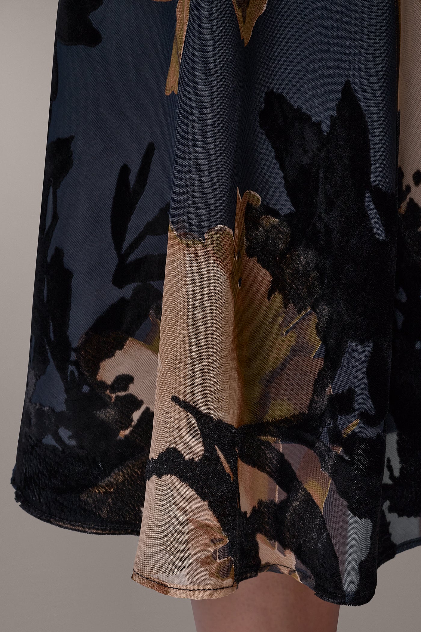 VELVET FLORAL BURNOUT MIDI DRESS VIEW 7