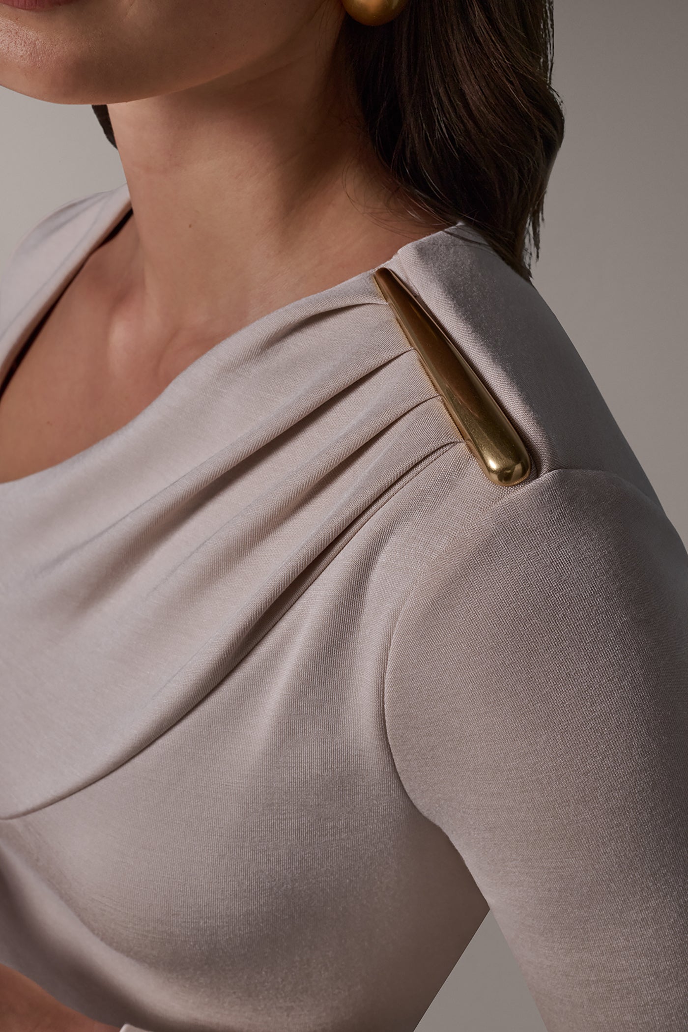 ASYMMETRIC NECK SHEATH DRESS VIEW 6