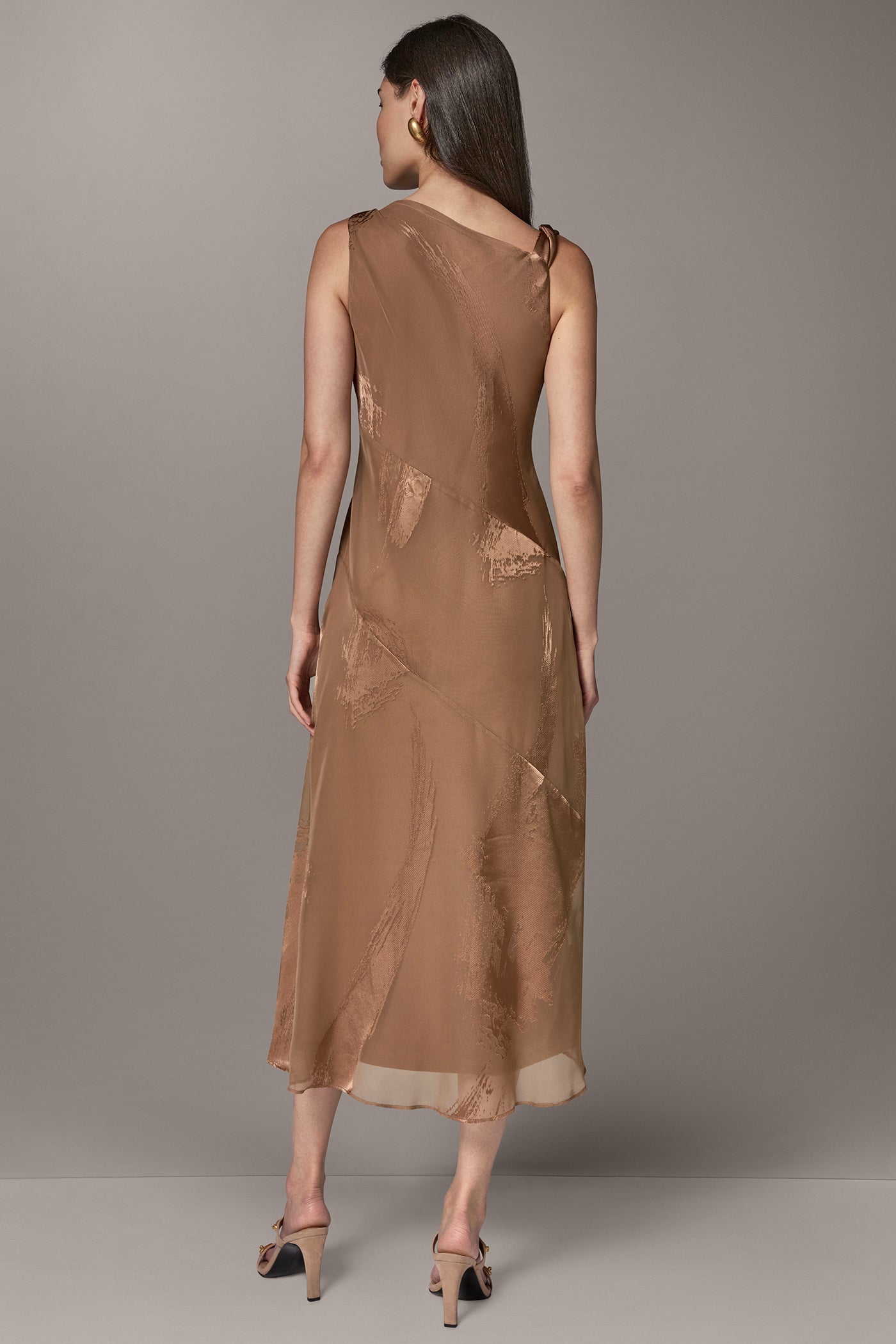 ASYMMETRIC BURNOUT MIDI DRESS VIEW 3