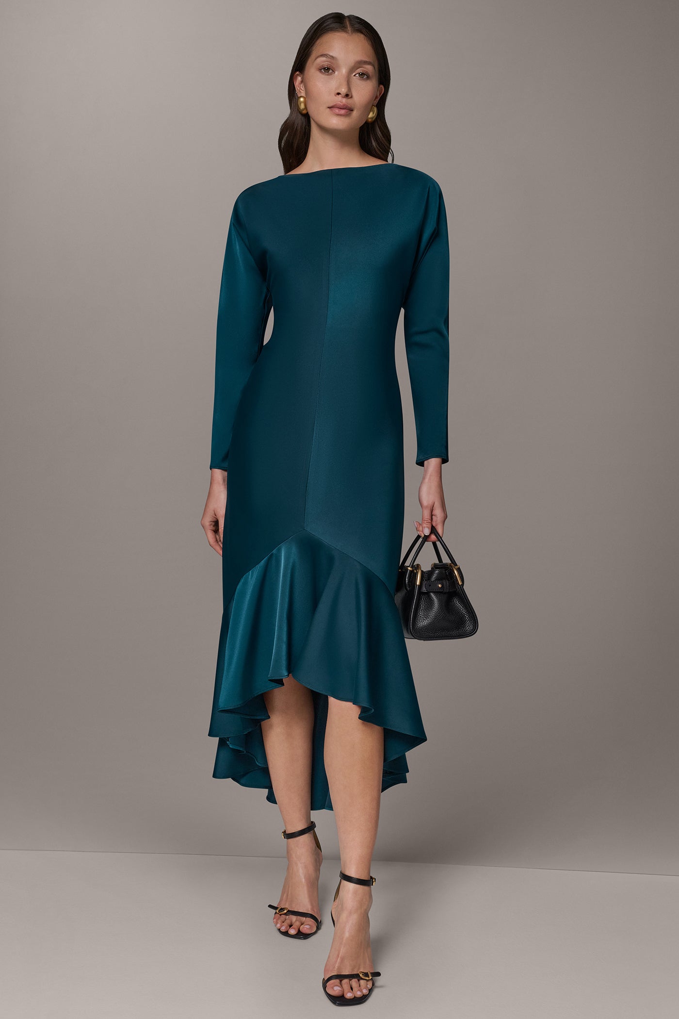 MIDI FLOUNCE HI LOW DRESS