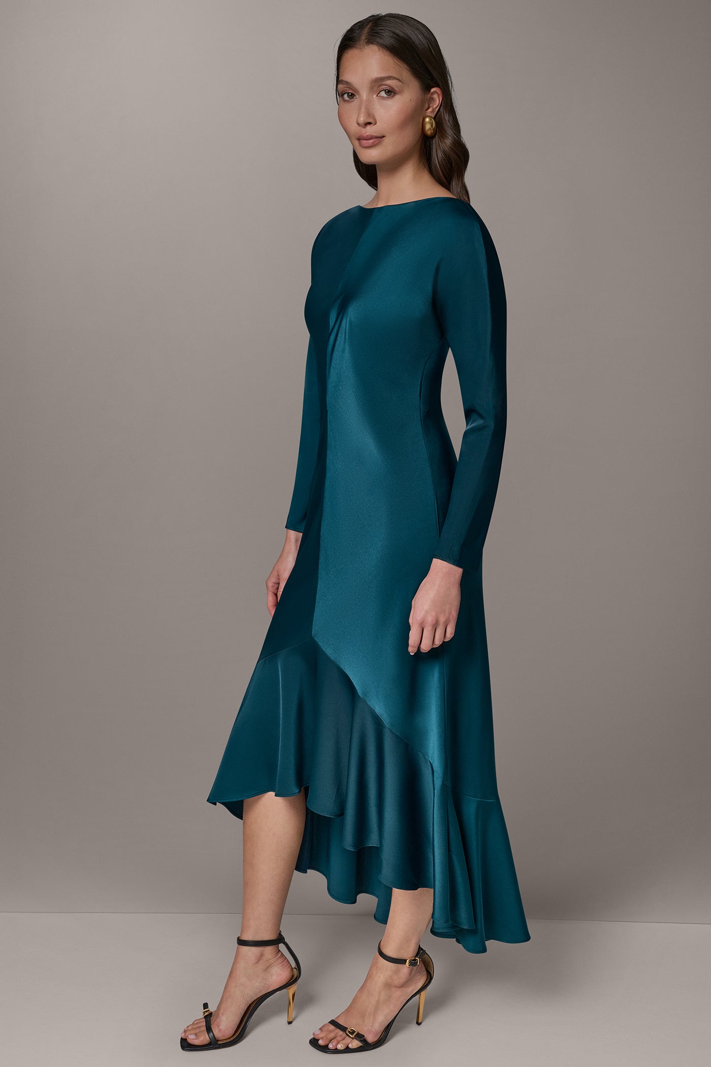 MIDI FLOUNCE HI LOW DRESS (alternate view)