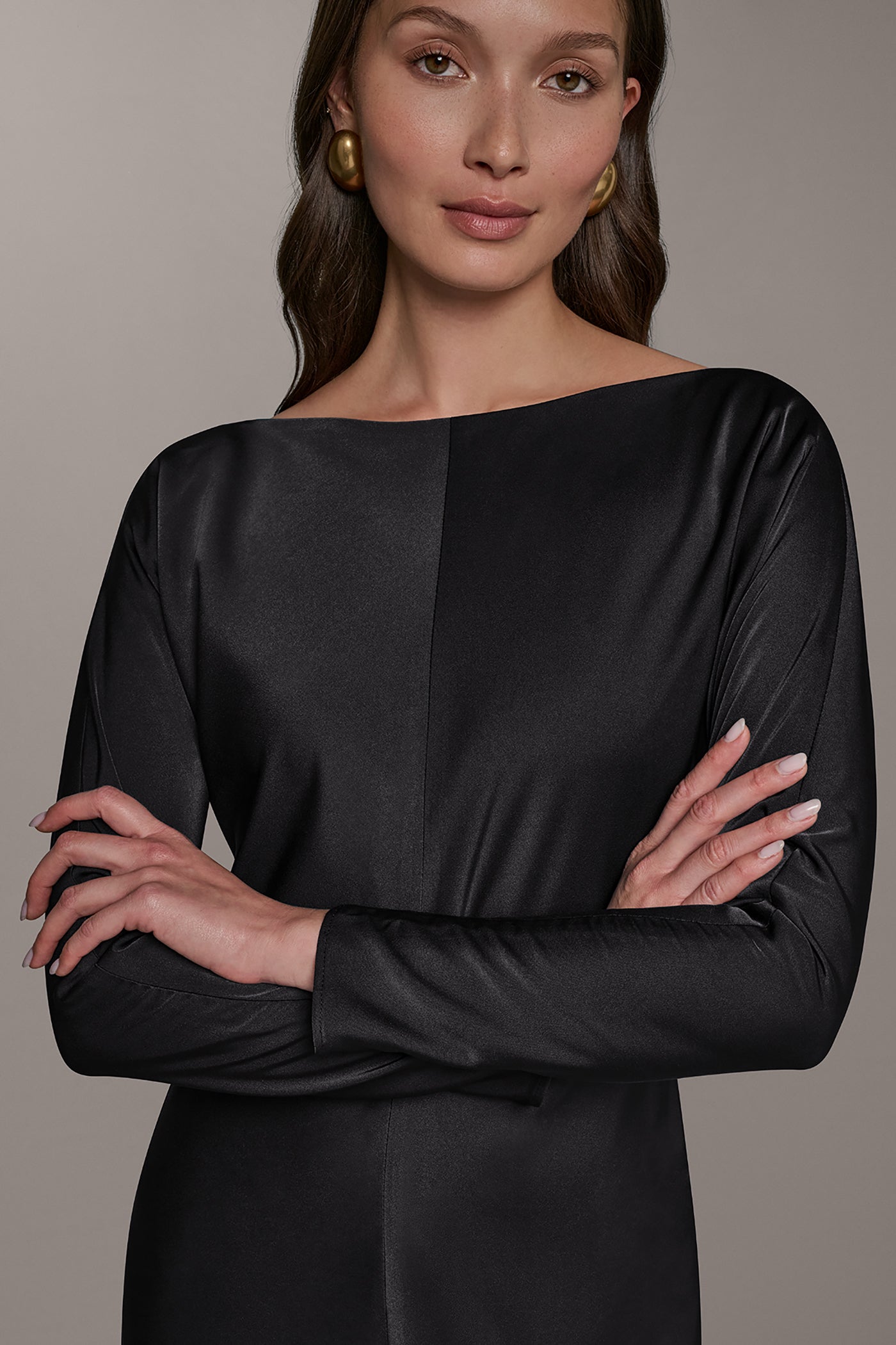 MIDI FLOUNCE HI LOW DRESS VIEW 5 | Black Dresses
