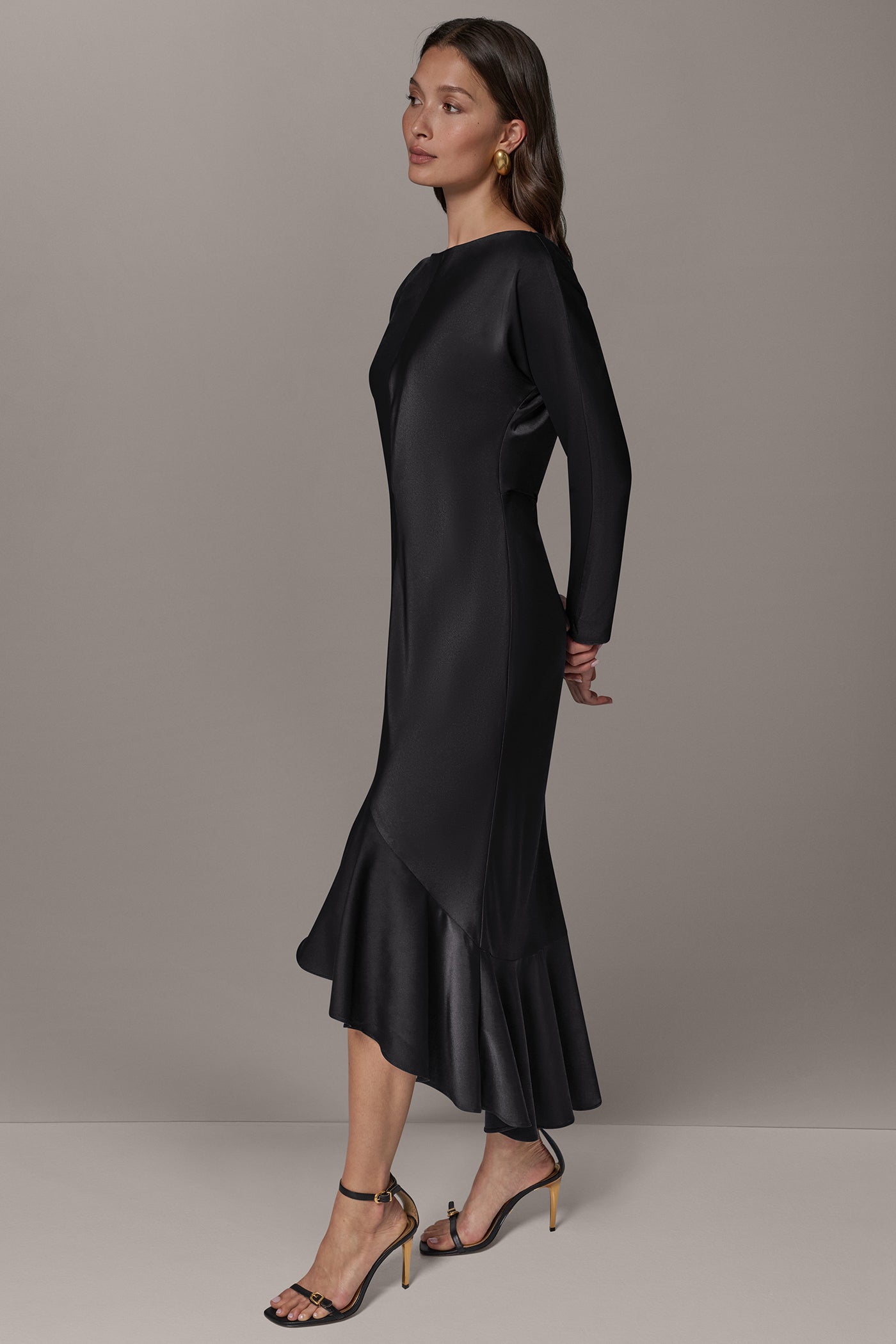MIDI FLOUNCE HI LOW DRESS (alternate view)
