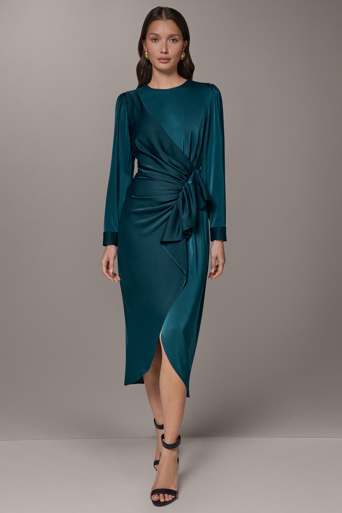 cocktail dress for women long Alie Street Cruise Cowl Neck Maxi (Glitter Black) The skirt falls to a tea length (midcalf) Long Cocktail Dresses - Bloomingdale's