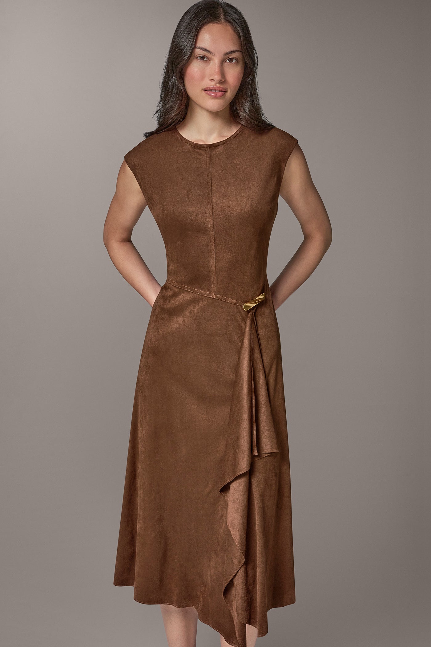 CASCADE RUFFLE MIDI DRESS VIEW 8