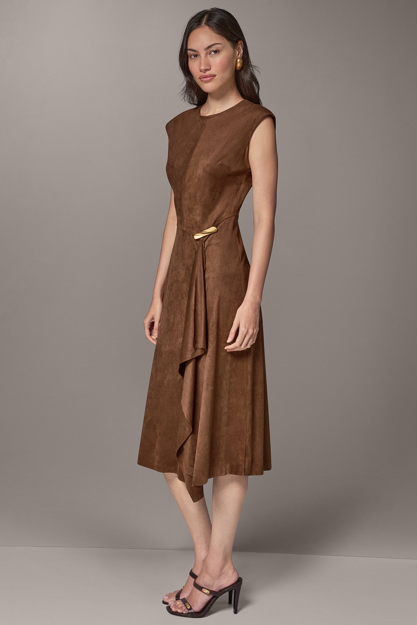 CASCADE RUFFLE MIDI DRESS VIEW 2
