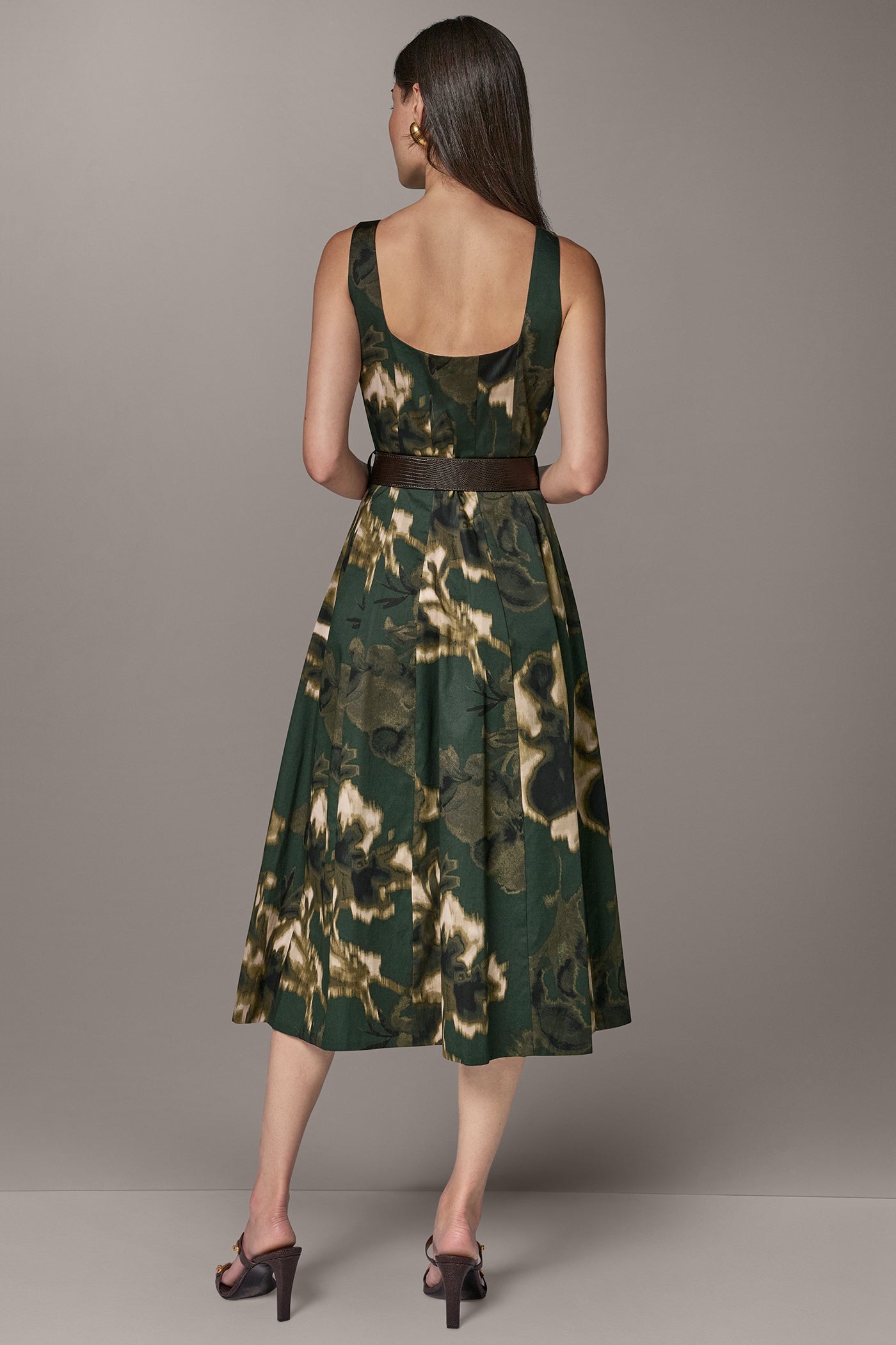 FLORAL MIDI A-LINE DRESS VIEW 3