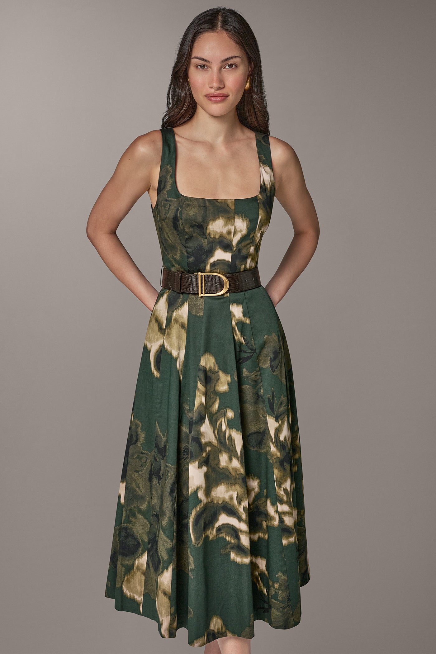 FLORAL MIDI A-LINE DRESS VIEW 7