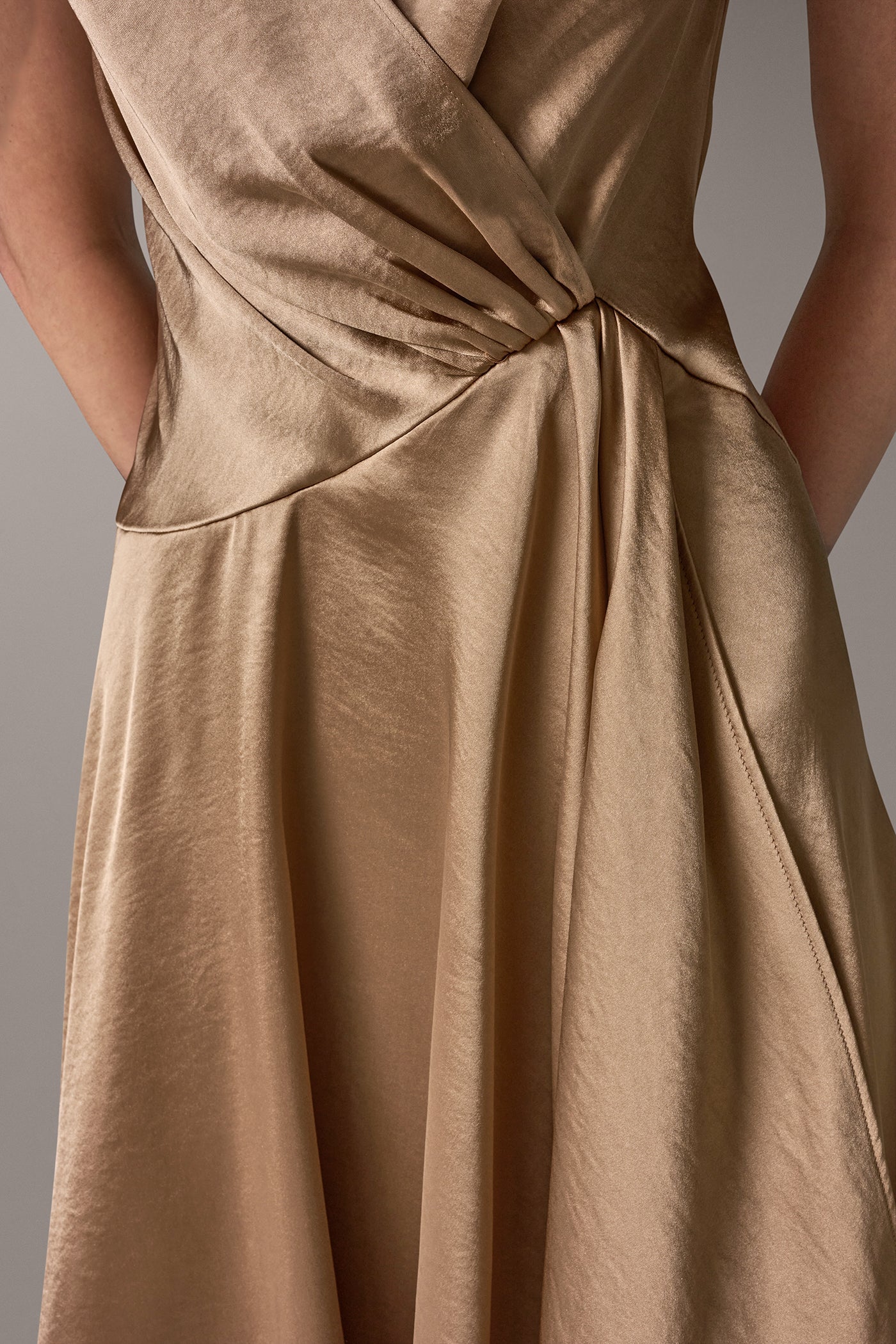 ASYMMETRIC WRAP-EFFECT MIDI DRESS VIEW 6