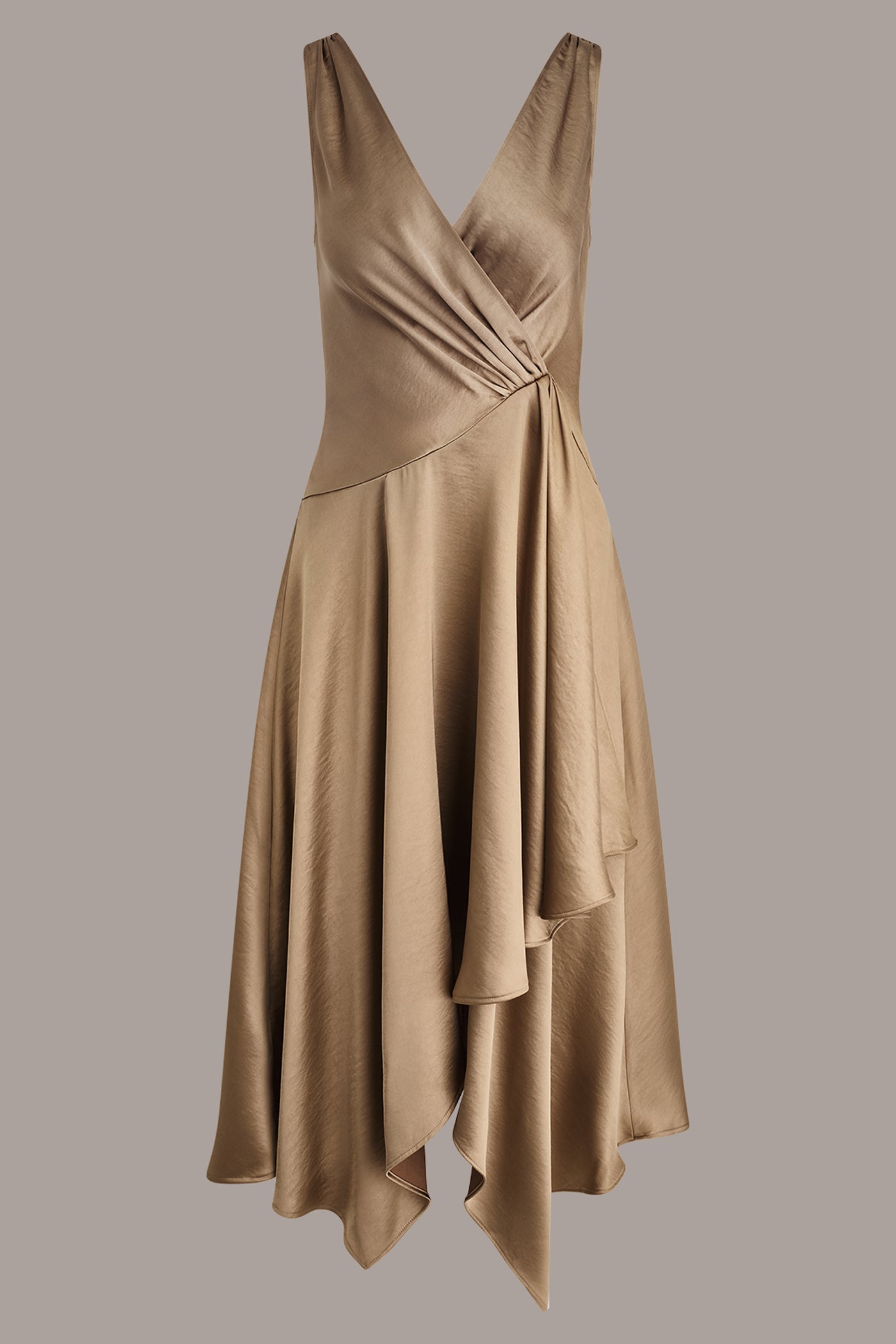 Asymmetric Wrap Effect Midi Dress | Asymmetrical