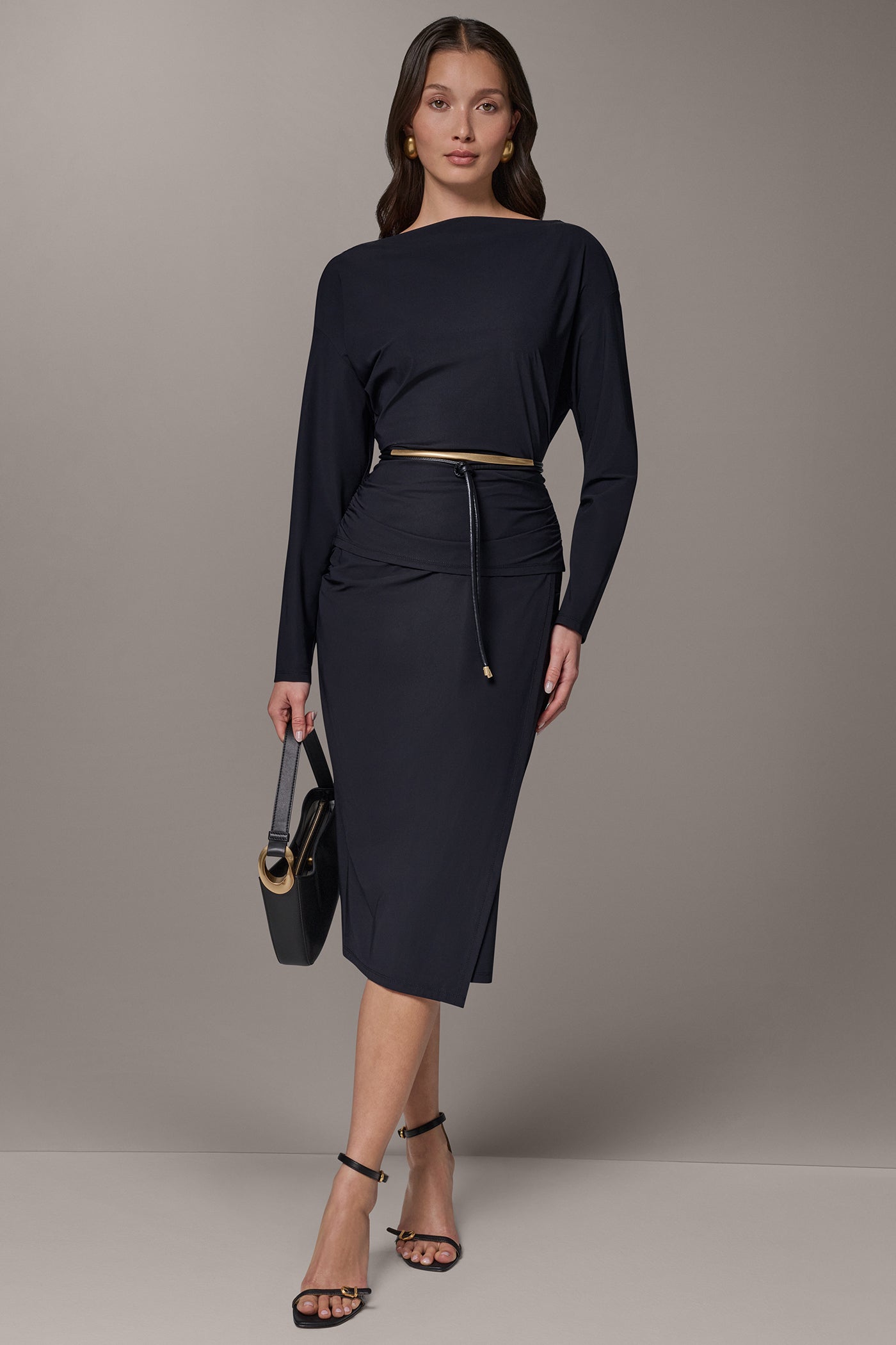 LUXE TOP AND PENCIL SKIRT VIEW 1