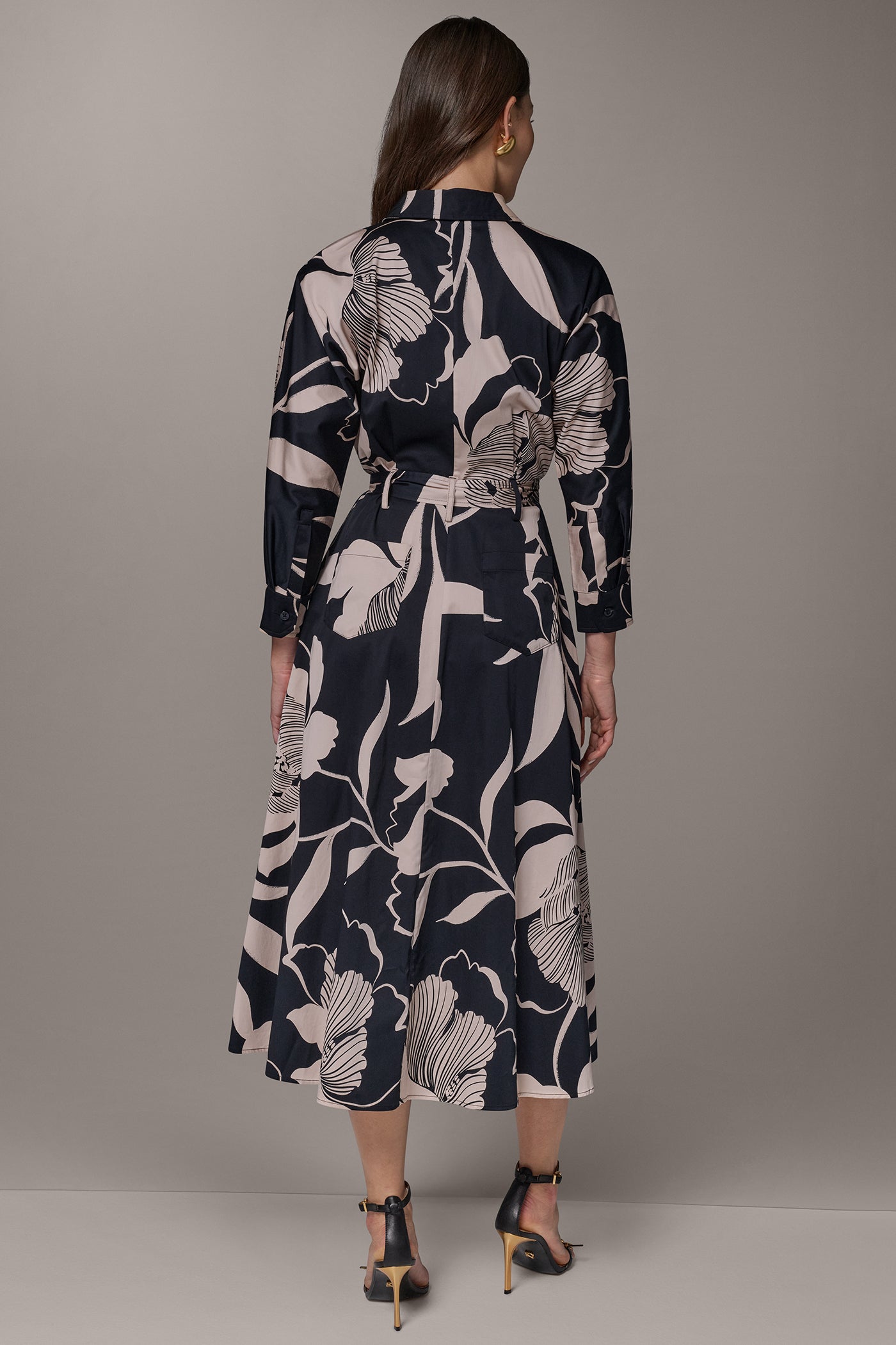 FLORAL MIDI SHIRT DRESS VIEW 3