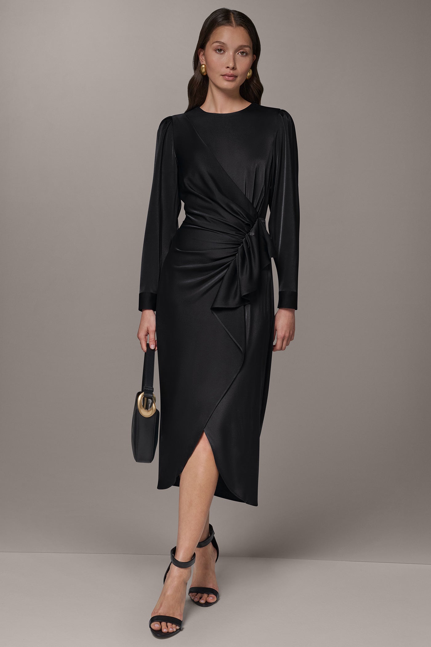 CASCADE RUFFLE MIDI DRESS VIEW 1