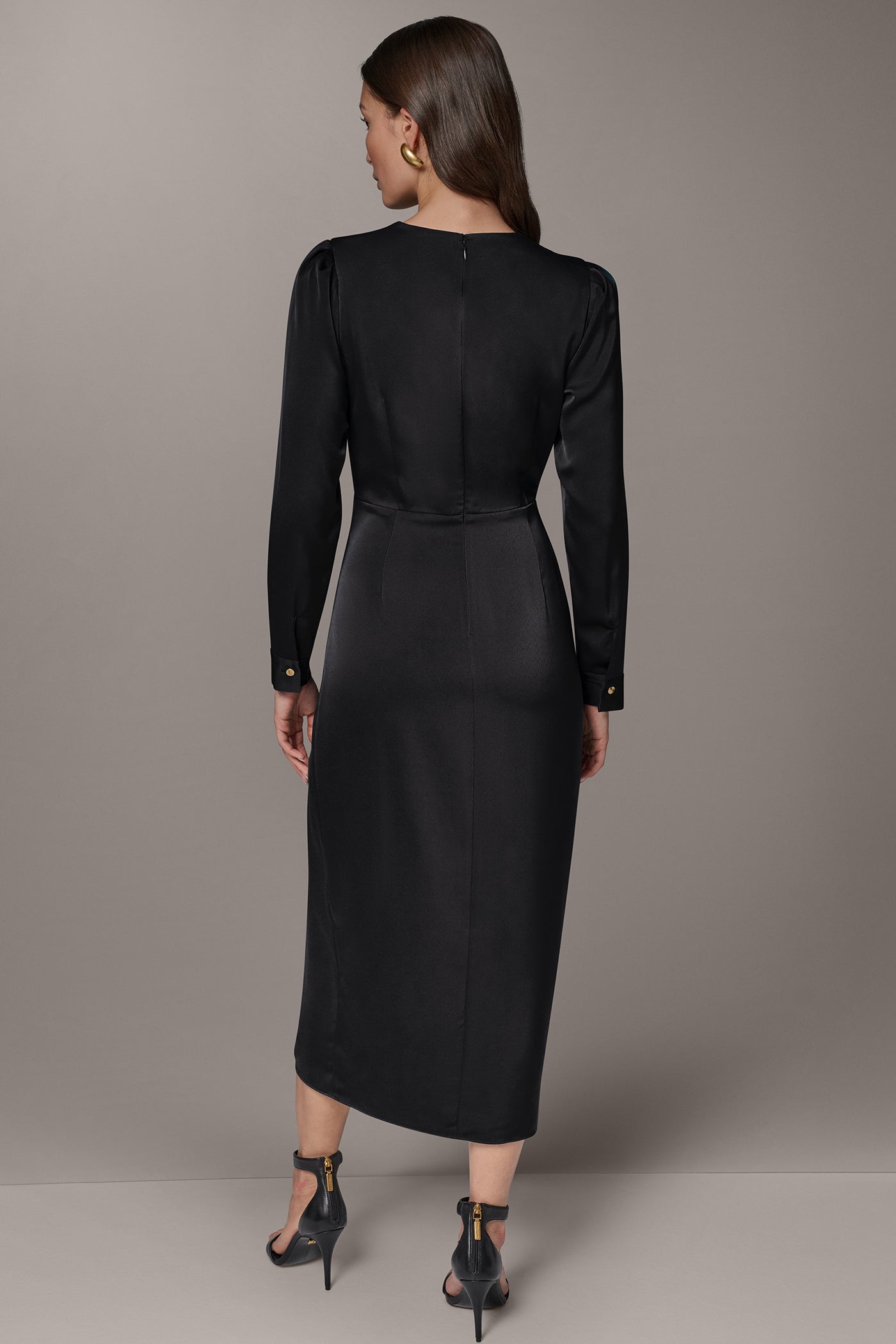 CASCADE RUFFLE MIDI DRESS VIEW 3