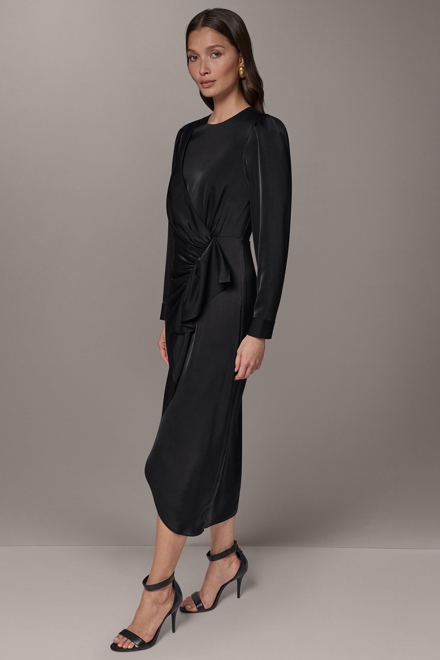 CASCADE RUFFLE MIDI DRESS VIEW 2