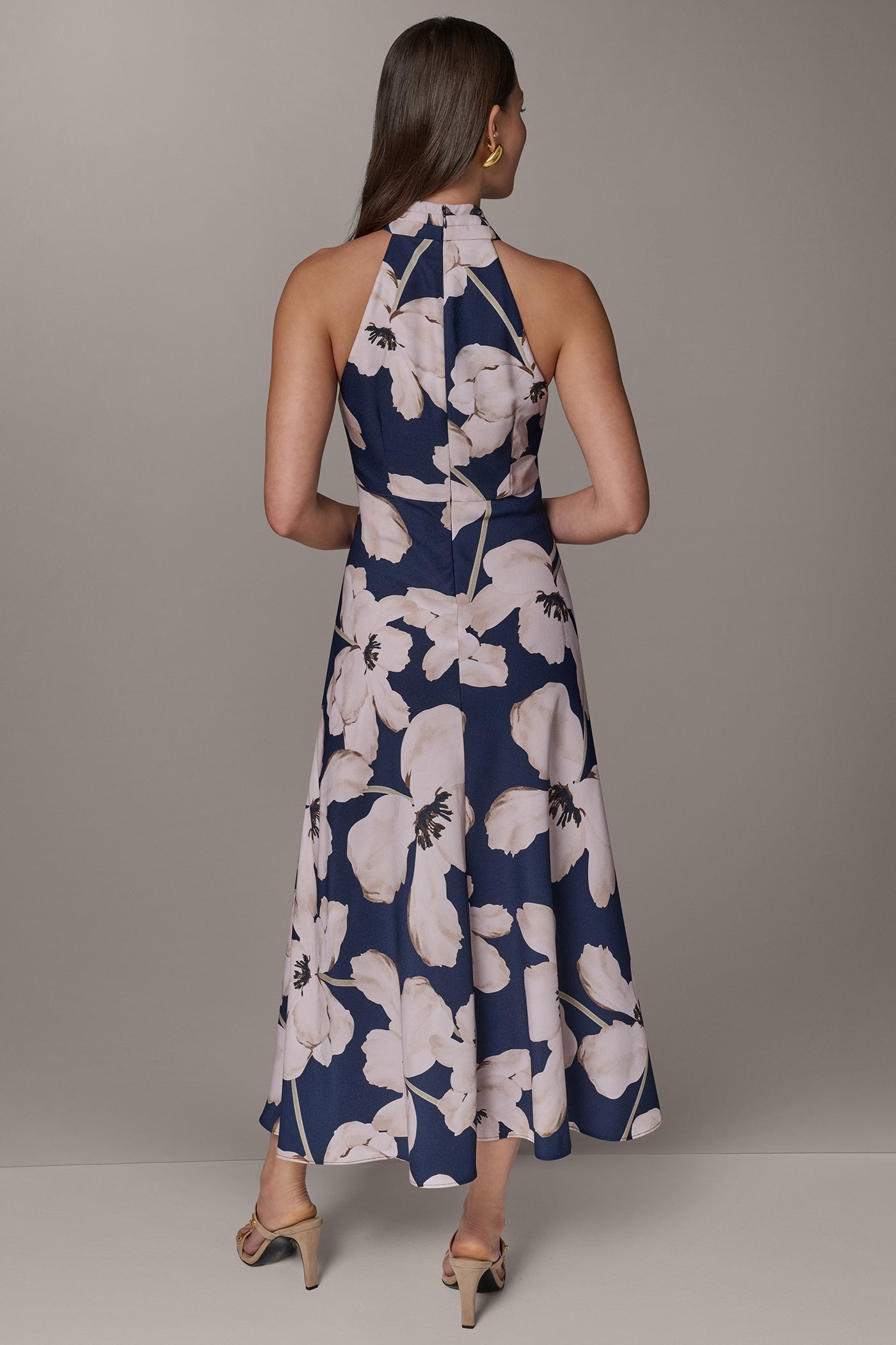 FLORAL CROSS FRONT MIDI DRESS VIEW 3