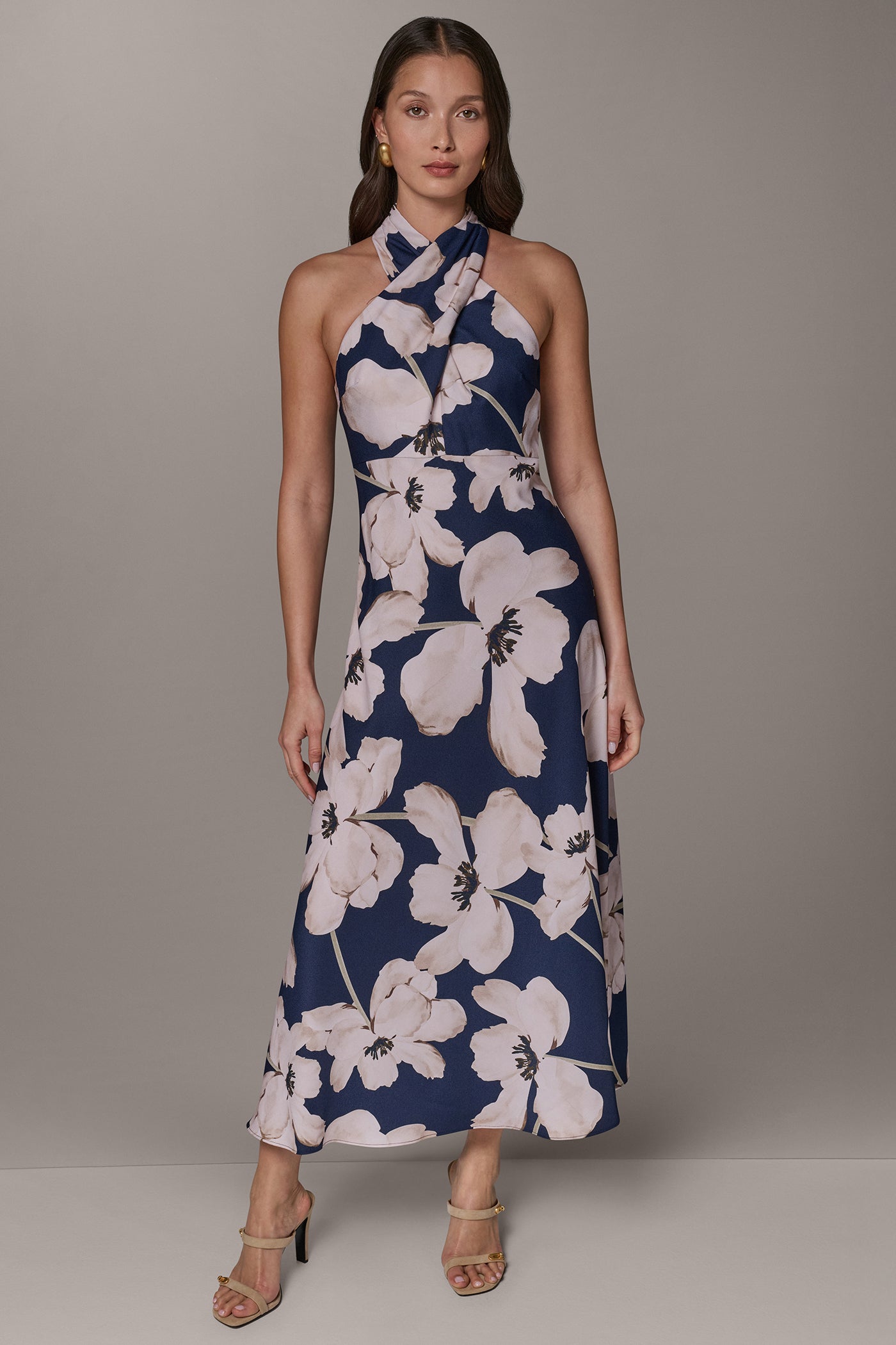 FLORAL CROSS FRONT MIDI DRESS VIEW 8