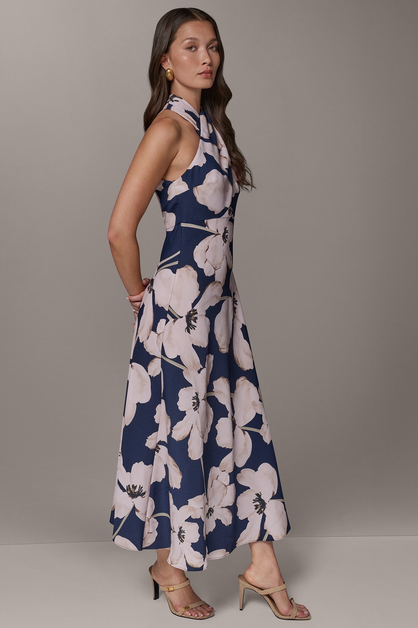 FLORAL CROSS FRONT MIDI DRESS VIEW 2