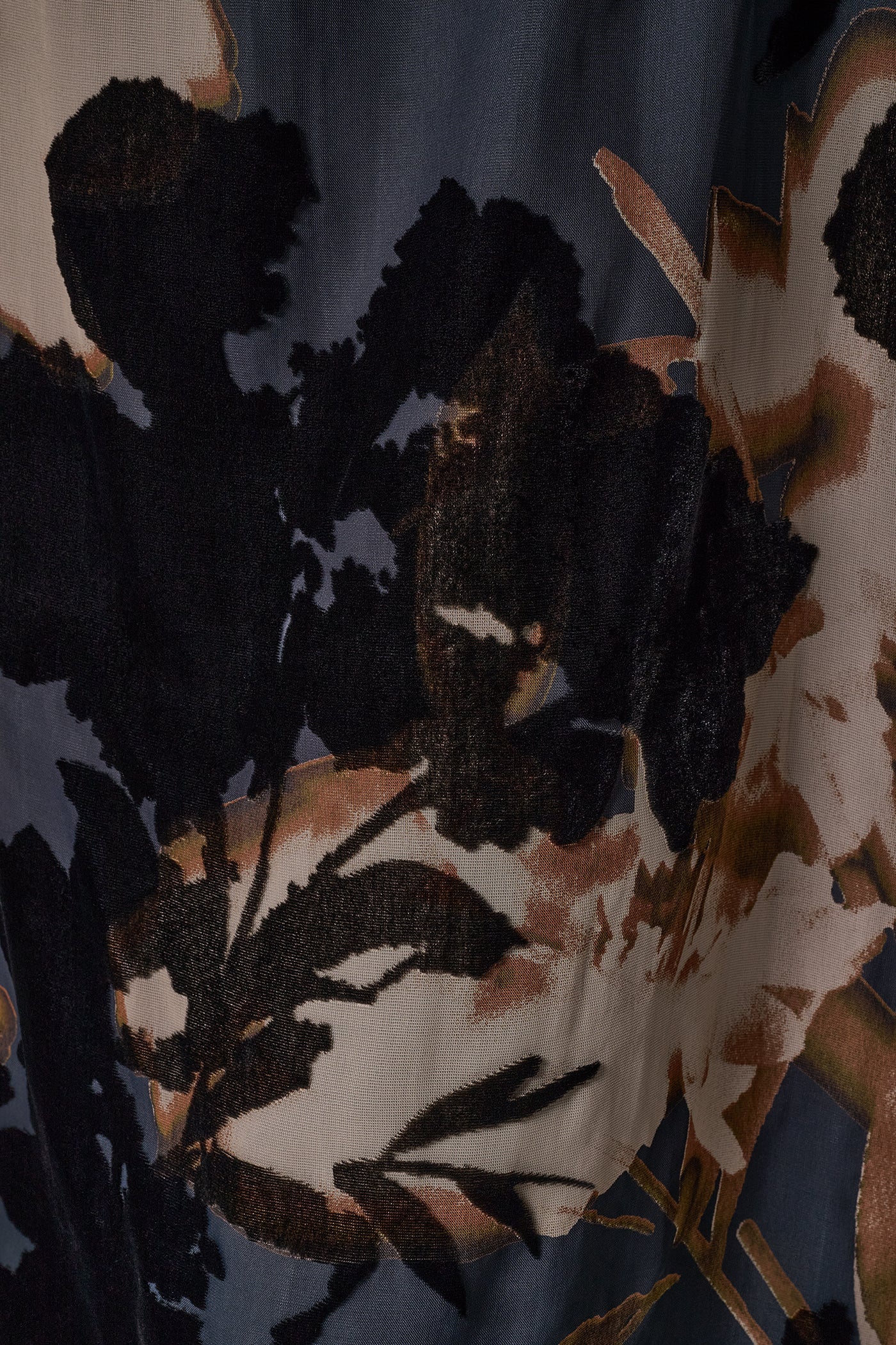 FLORAL ASYMMETRIC BURNOUT MIDI DRESS VIEW 8