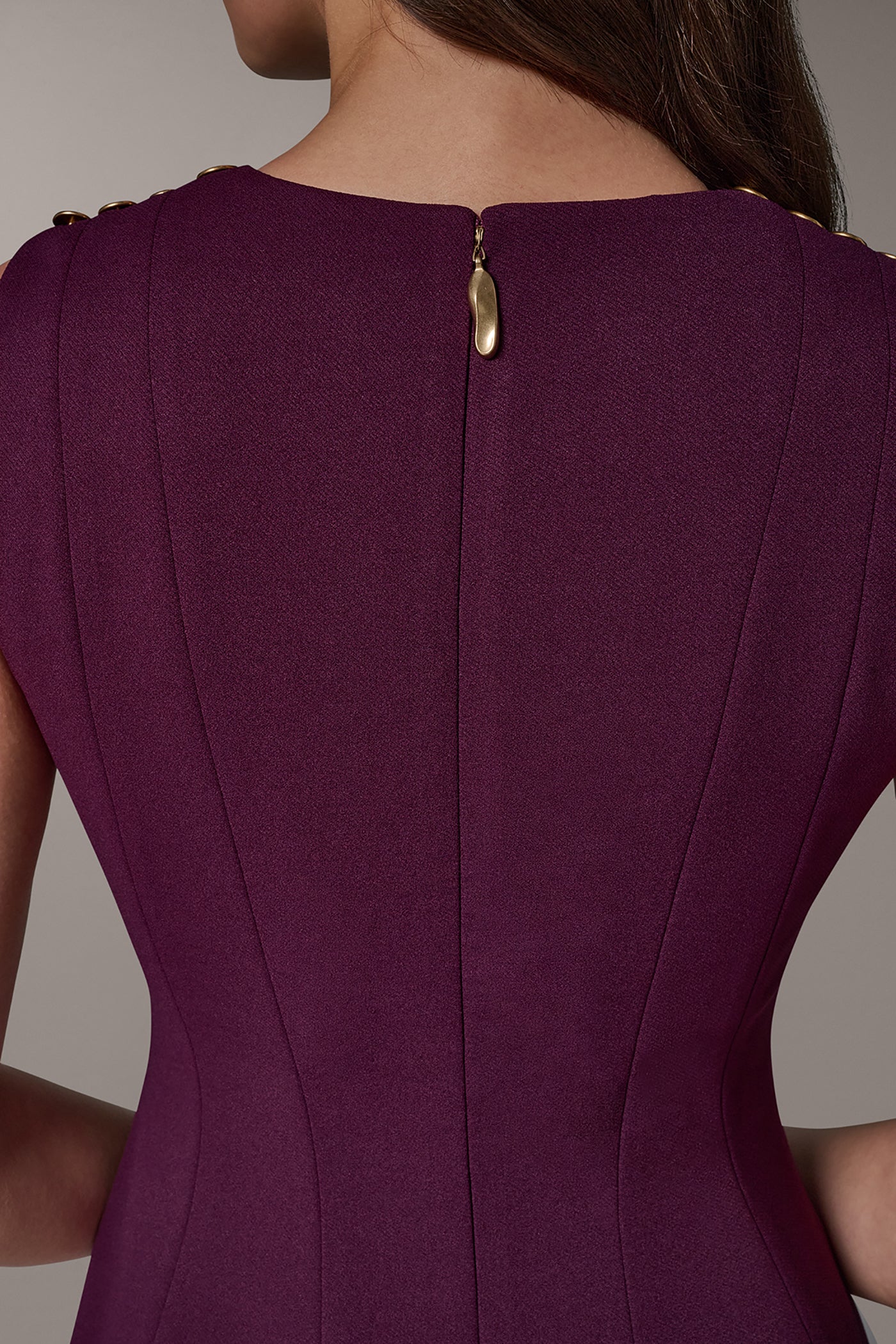 BUTTON MIDI FIT AND FLARE DRESS VIEW 8