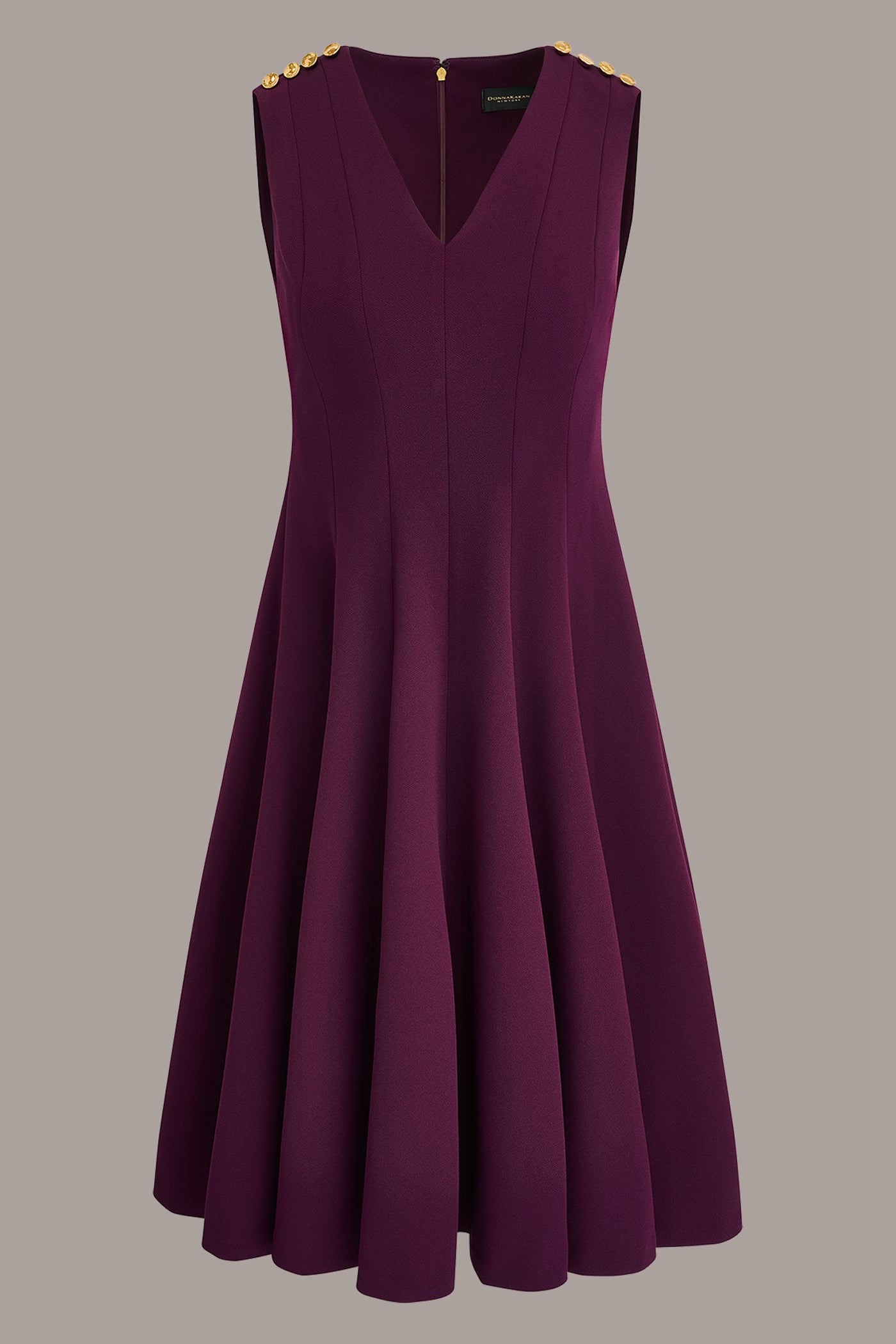 BUTTON MIDI FIT AND FLARE DRESS VIEW 11