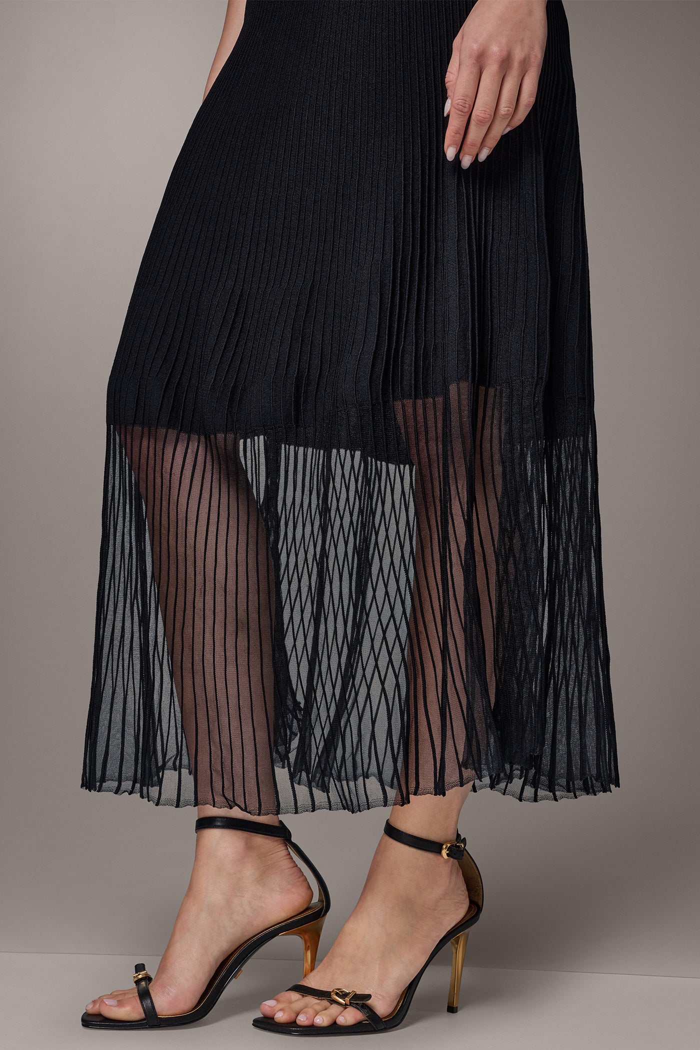 ILLUSION NECK MIDI DRESS VIEW 5