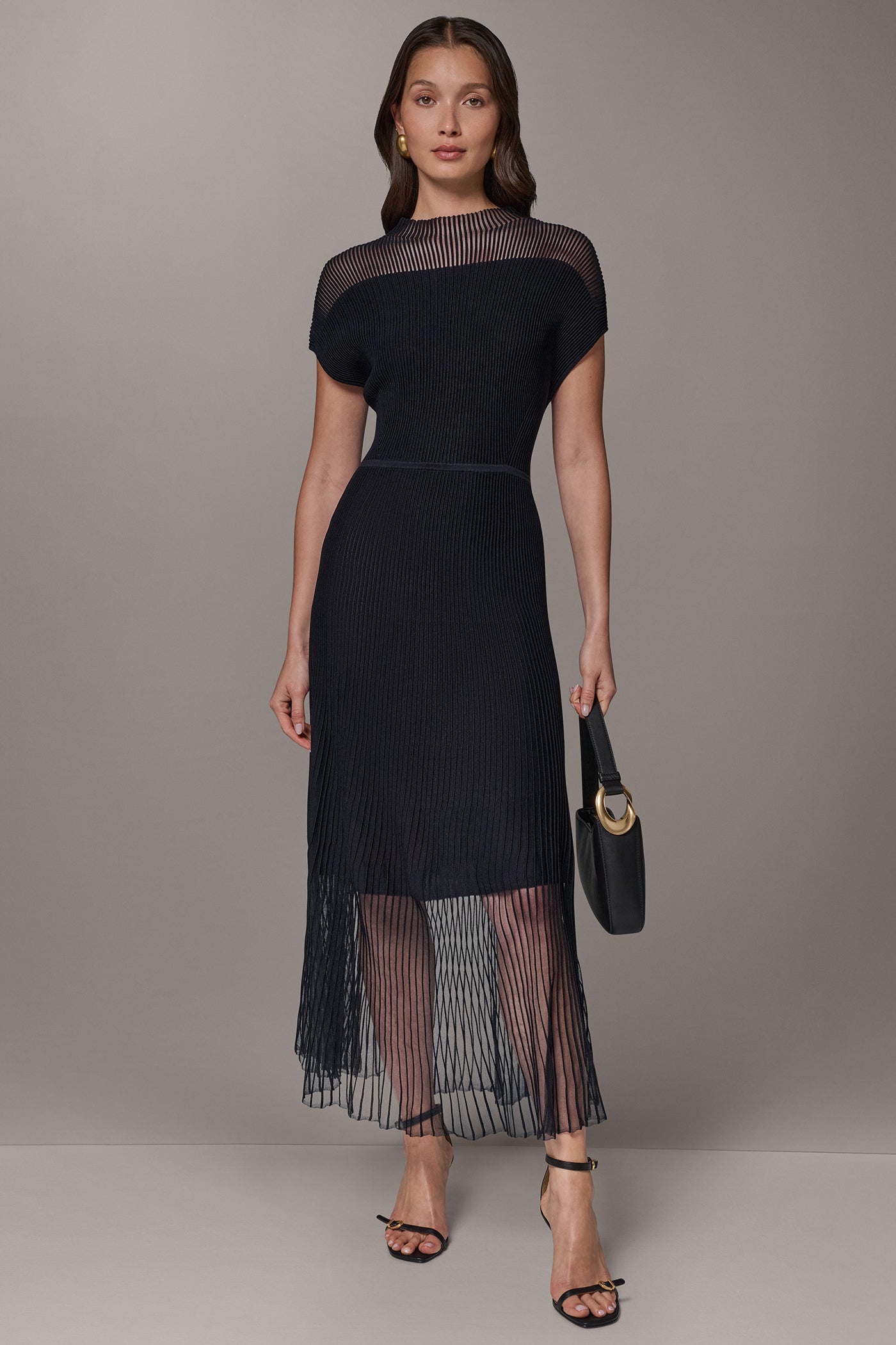 ILLUSION NECK MIDI DRESS VIEW 8
