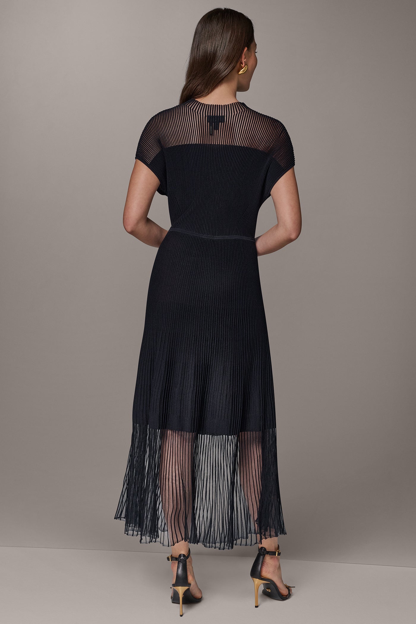 ILLUSION NECK MIDI DRESS VIEW 3
