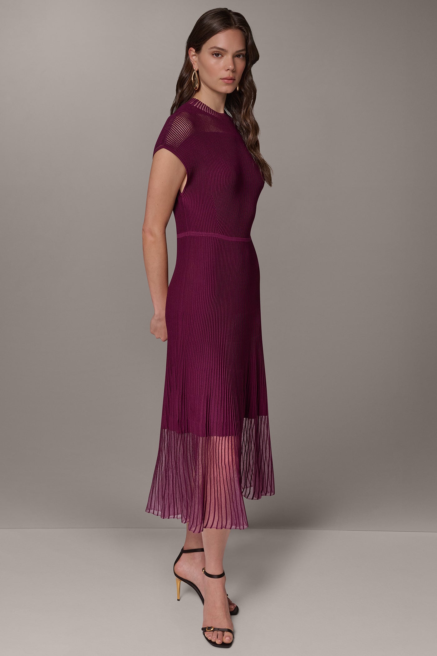 ILLUSION NECK MIDI DRESS VIEW 3
