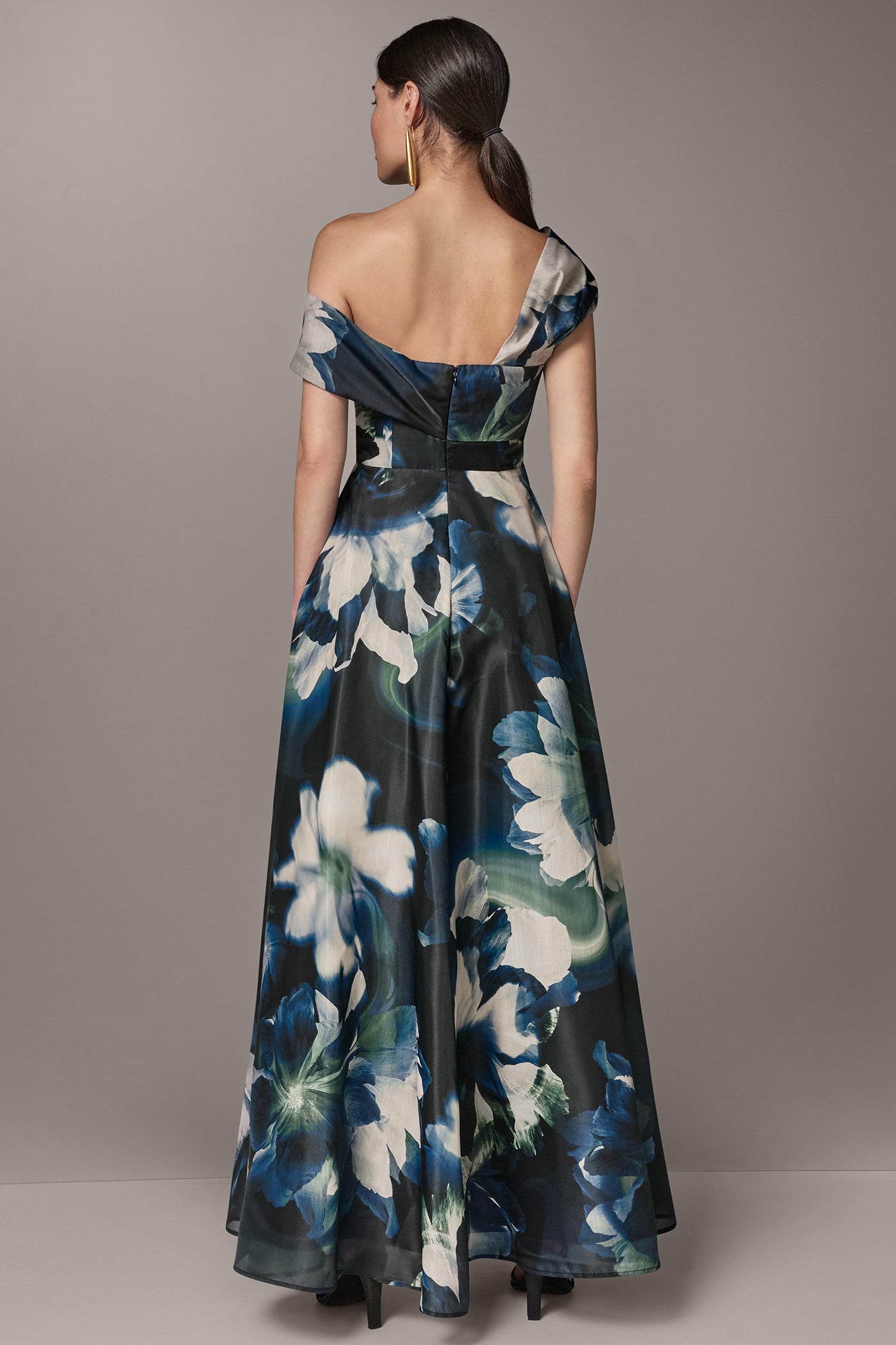FLORAL OFF THE SHOULDER GOWN VIEW 3