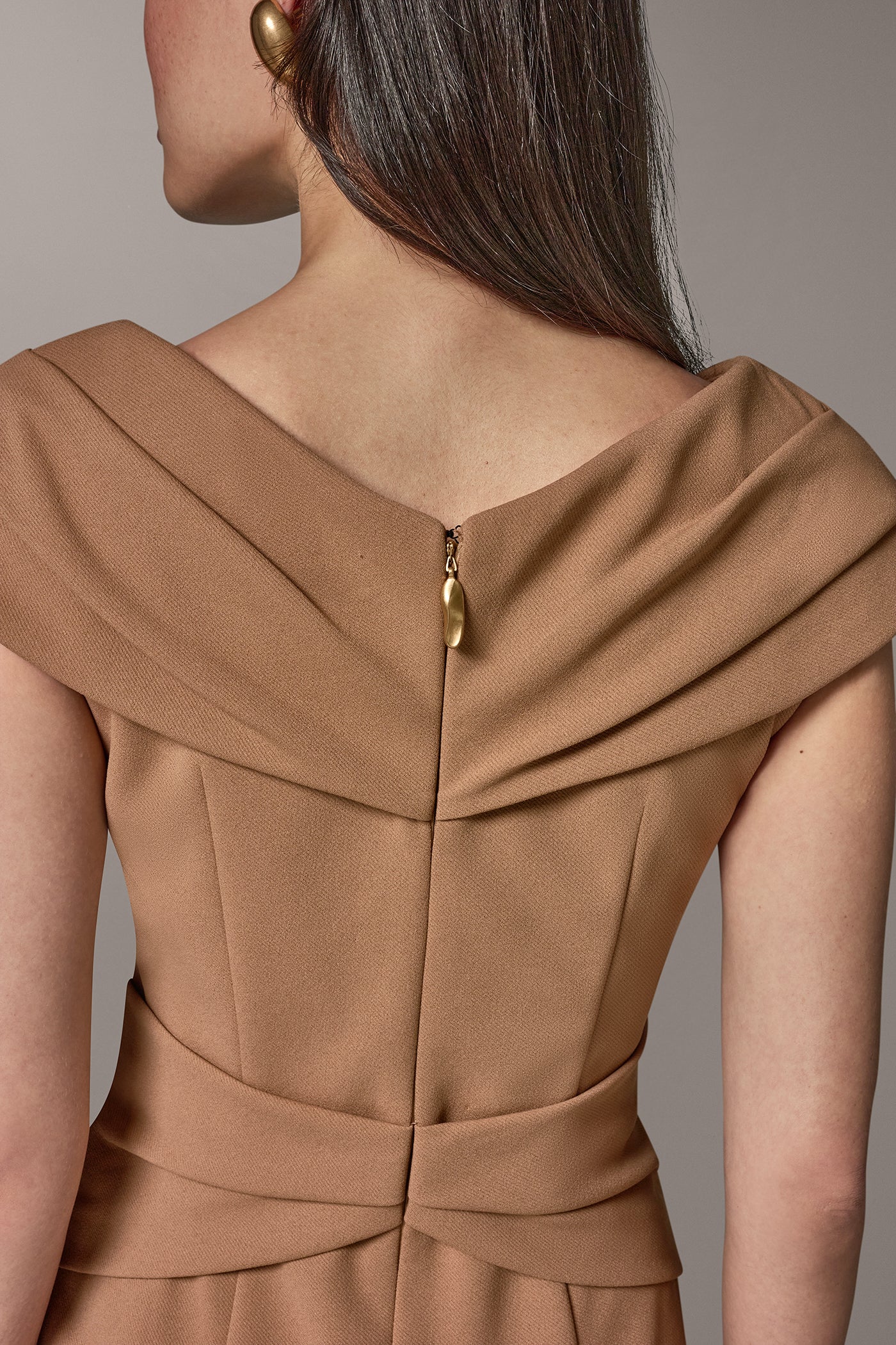 PORTRAIT NECK MIDI SHEATH DRESS VIEW 6
