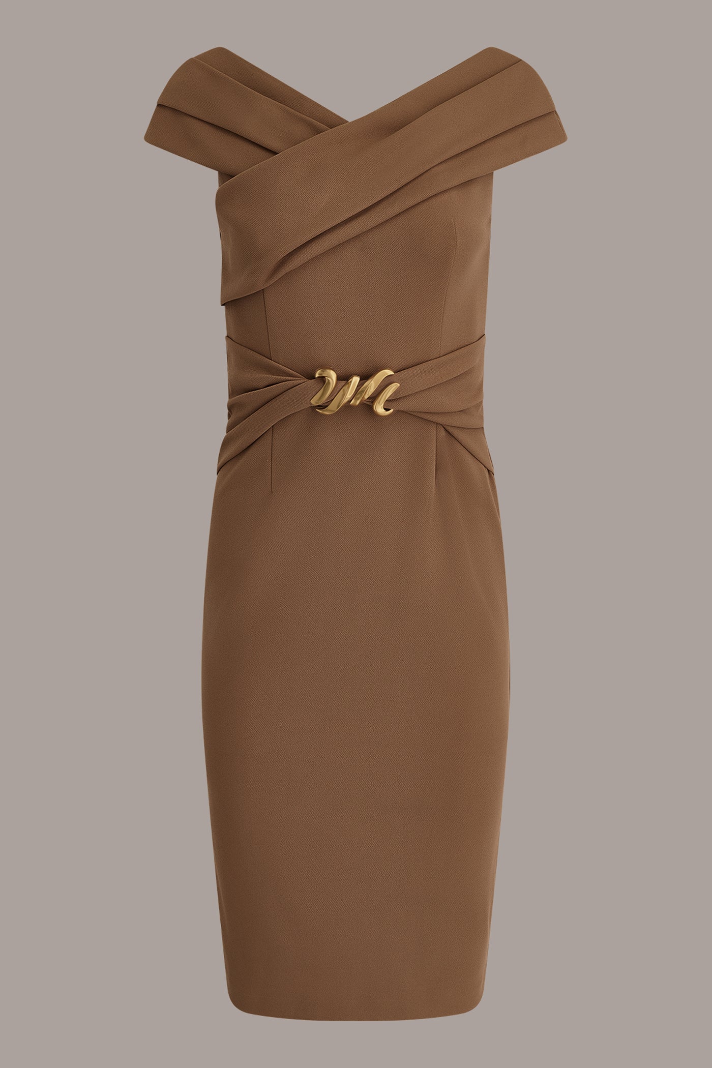 PORTRAIT NECK MIDI SHEATH DRESS VIEW 10 | Wear to Work