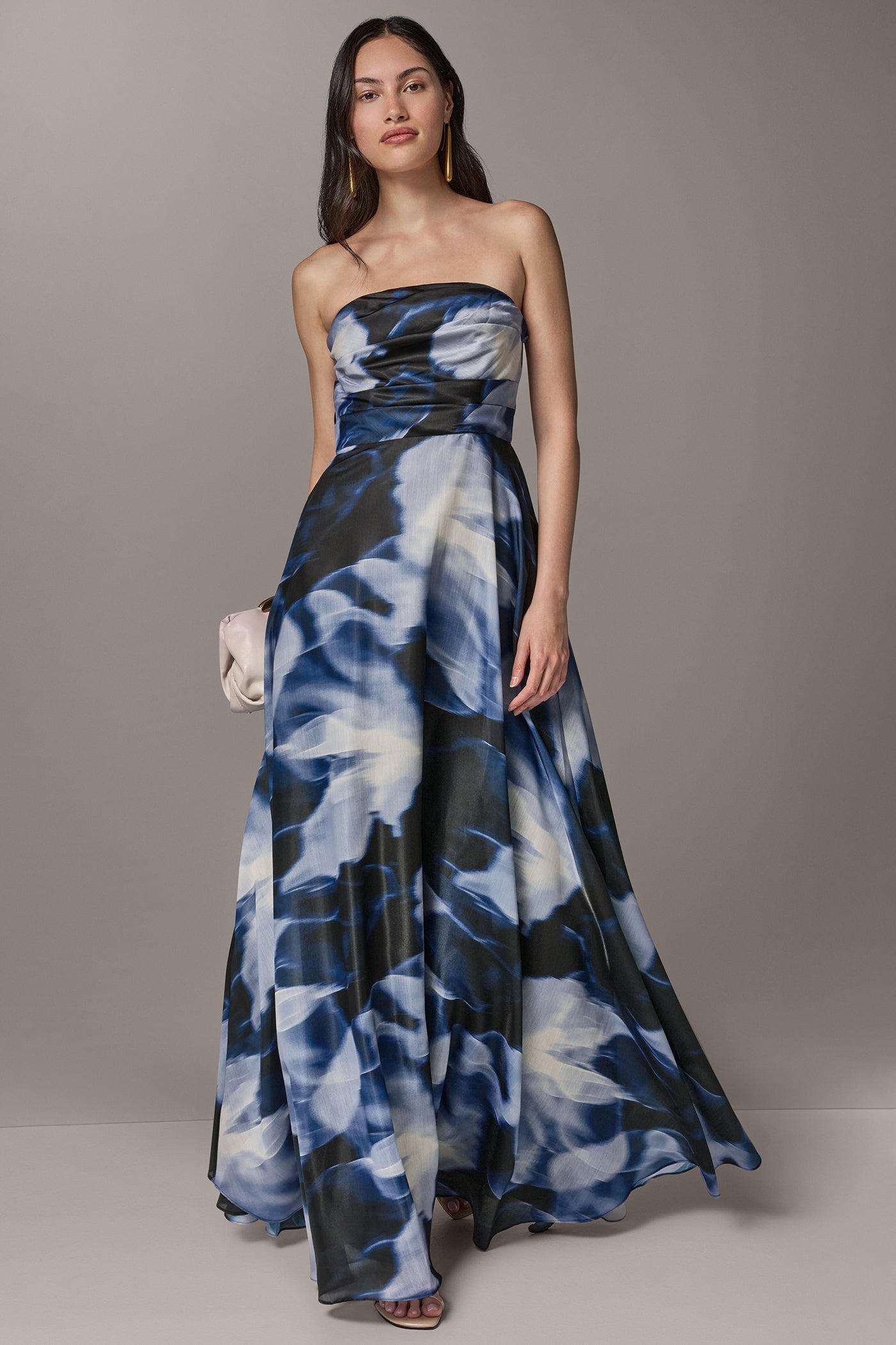 FLORAL STRAPLESS GOWN VIEW 7