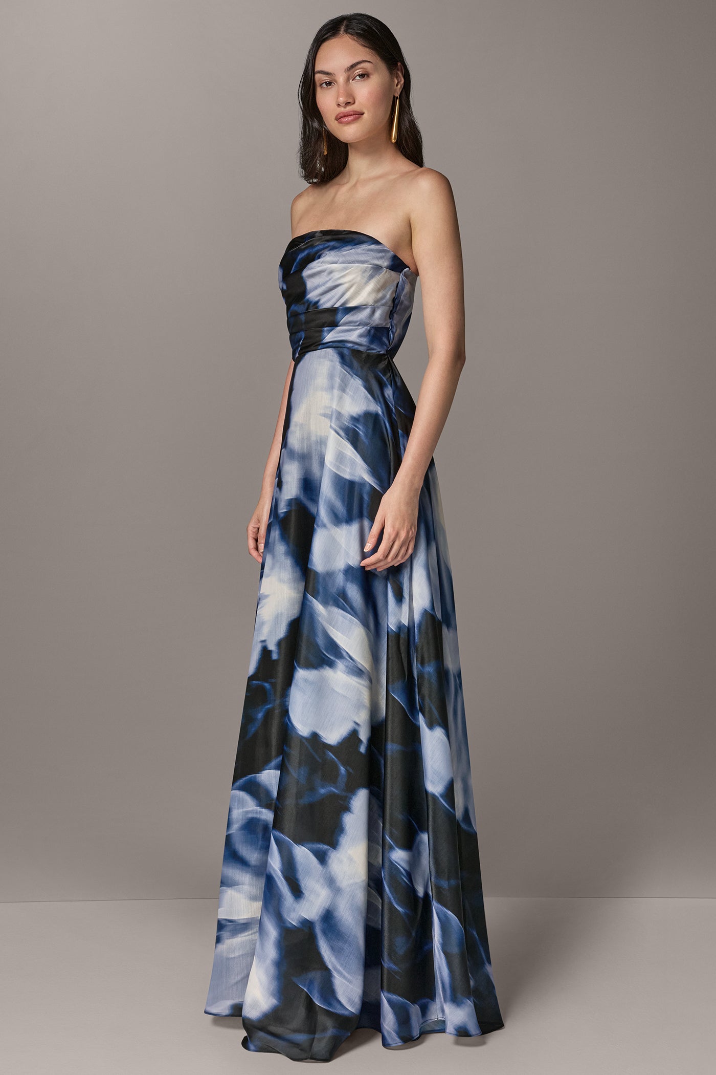 FLORAL STRAPLESS GOWN VIEW 4