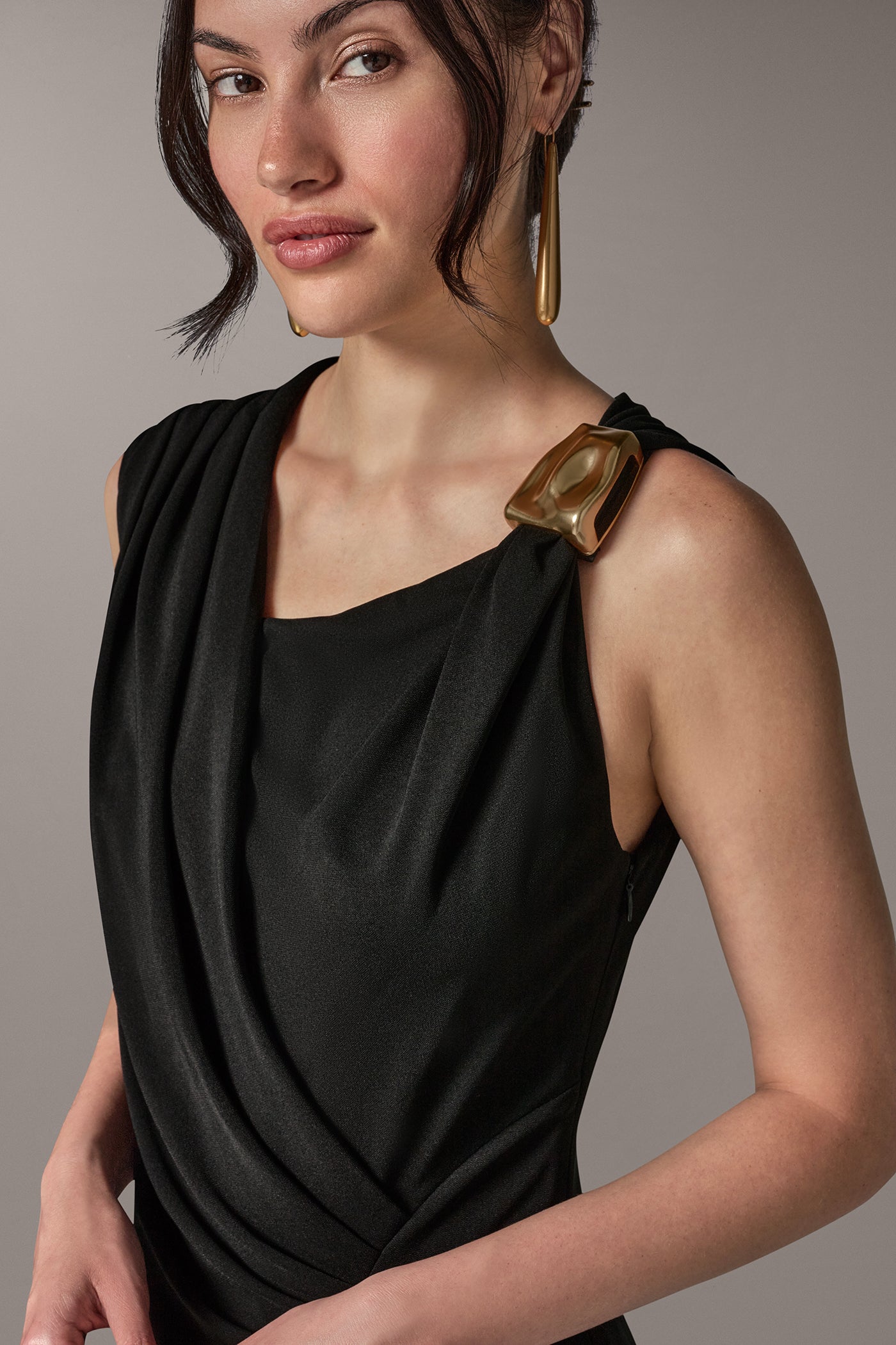 ASYMMETRIC NECK MAXI DRESS