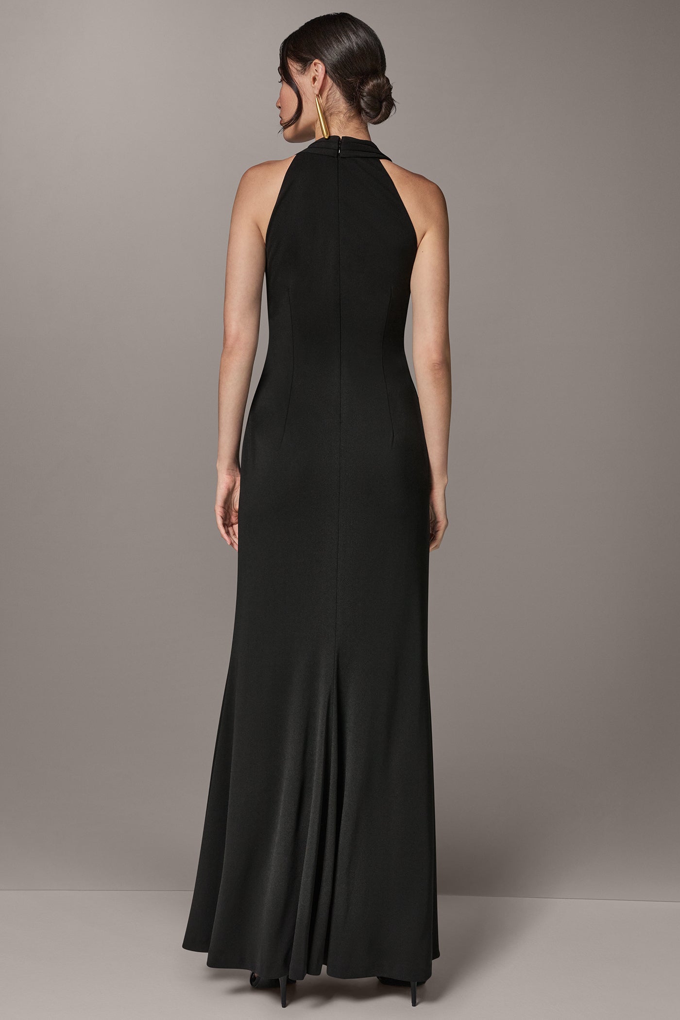 ASYMMETRIC MAXI HALTER DRESS VIEW 4