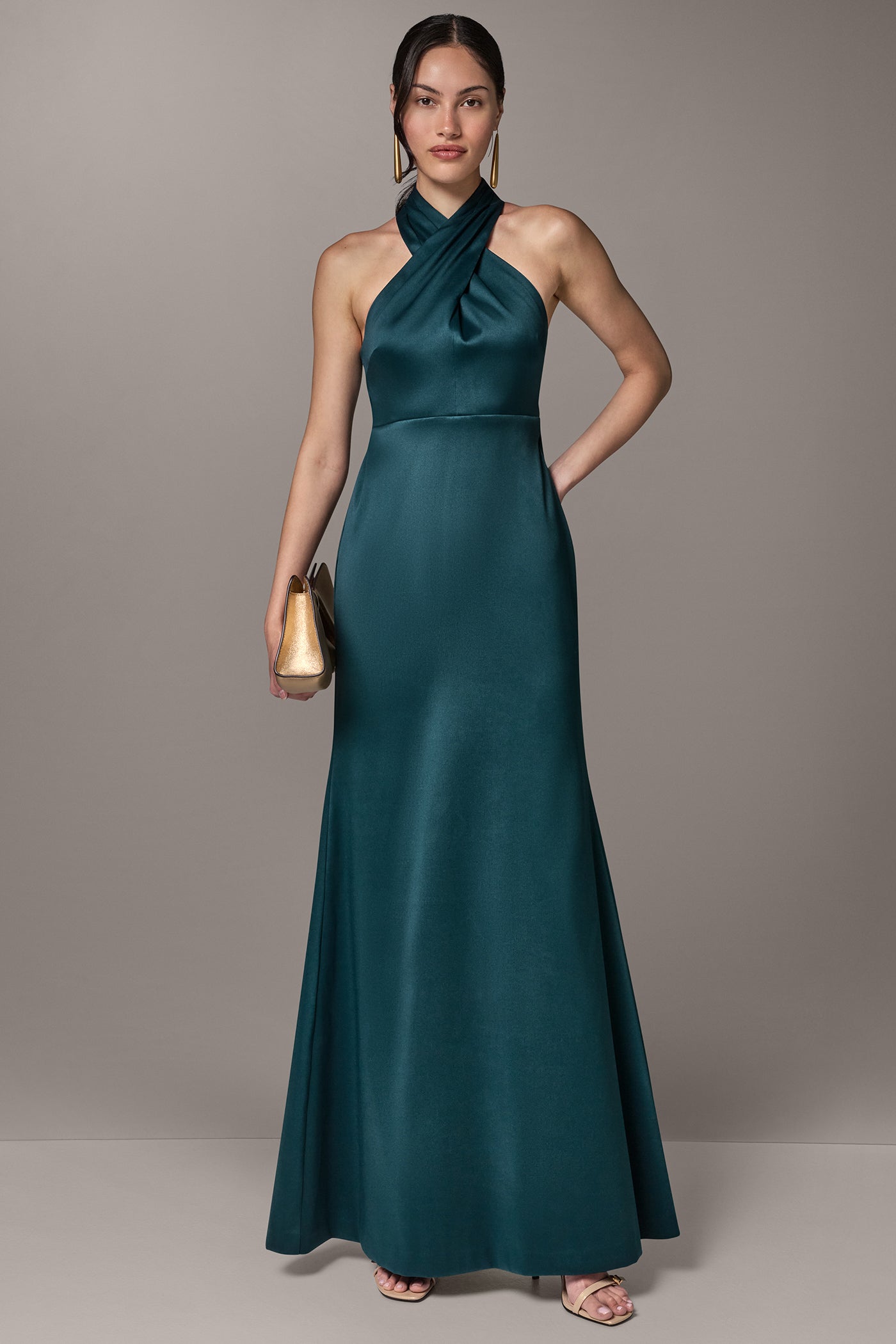 silk black tie dress | Elena Square Neck Soft Satin Maxi while full lining adds a smooth finish Best Black Tie Black Dress