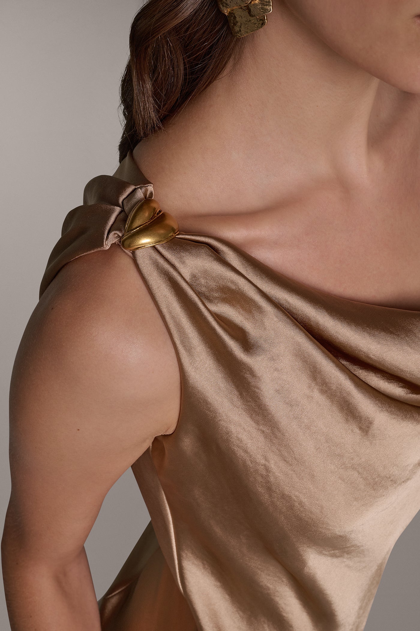 ASYMMETRICAL COWL NECK GOWN VIEW 7
