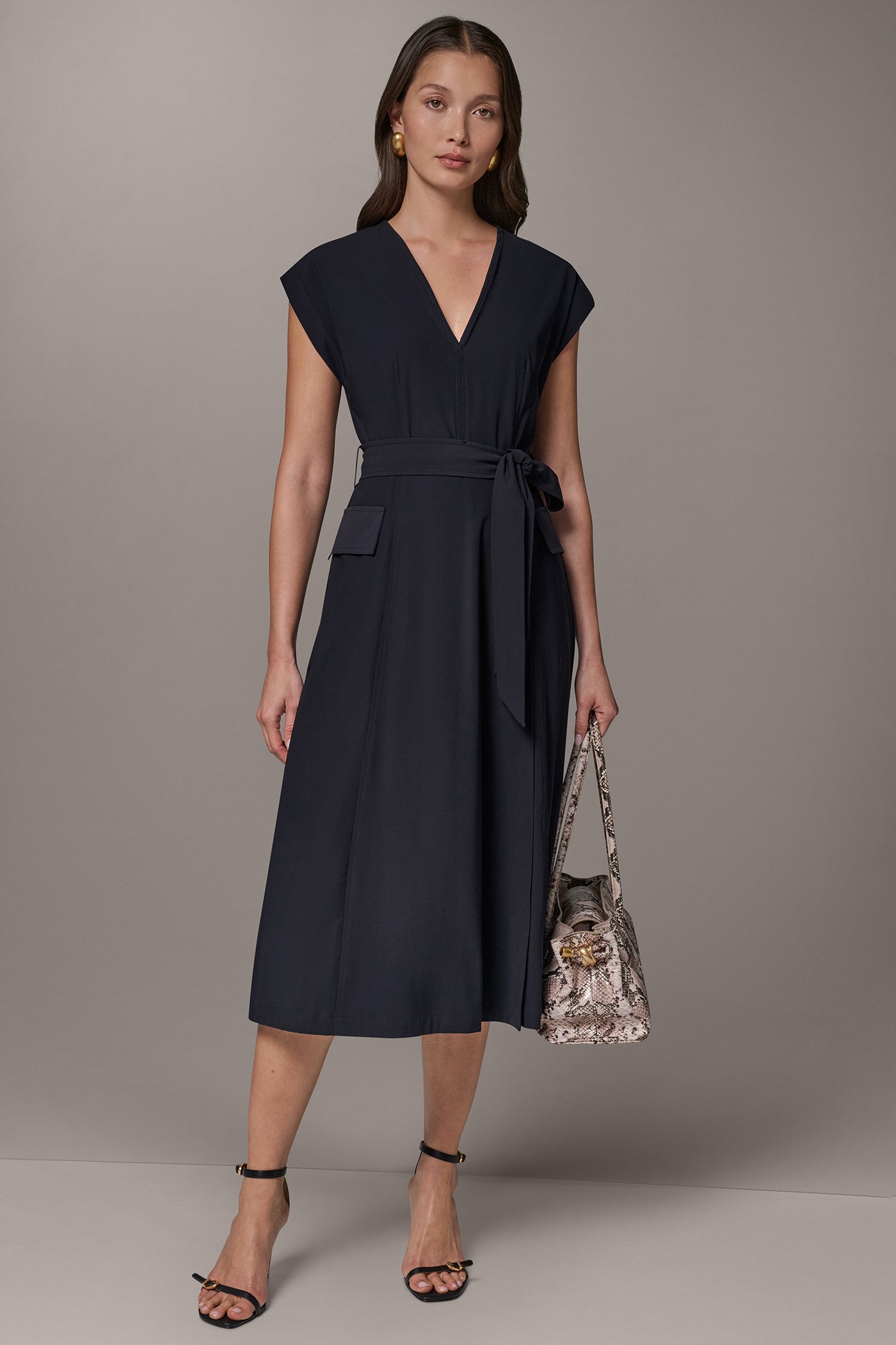 LUXE MIDI A-LINE DRESS VIEW 6