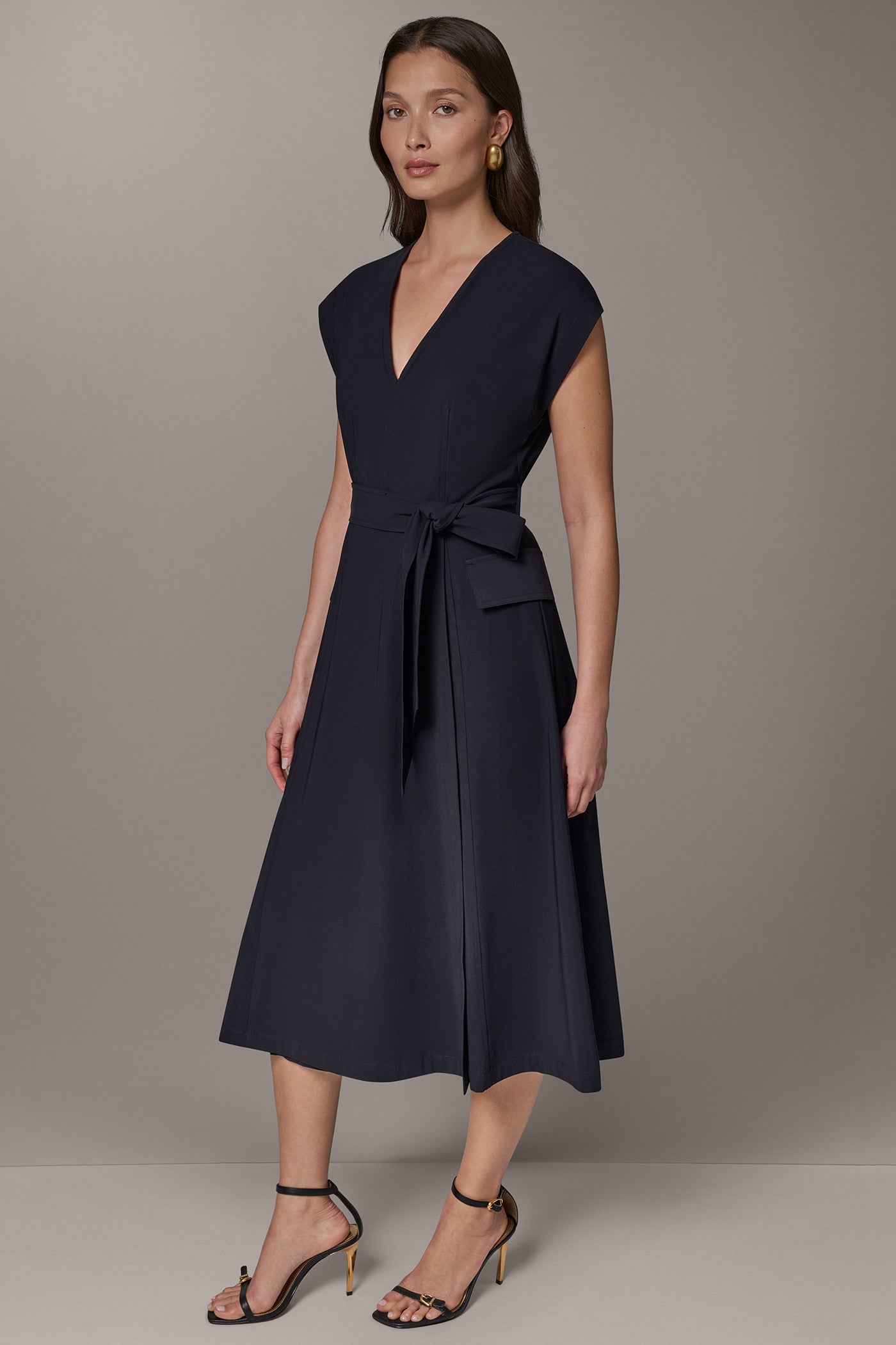 LUXE MIDI A-LINE DRESS VIEW 4