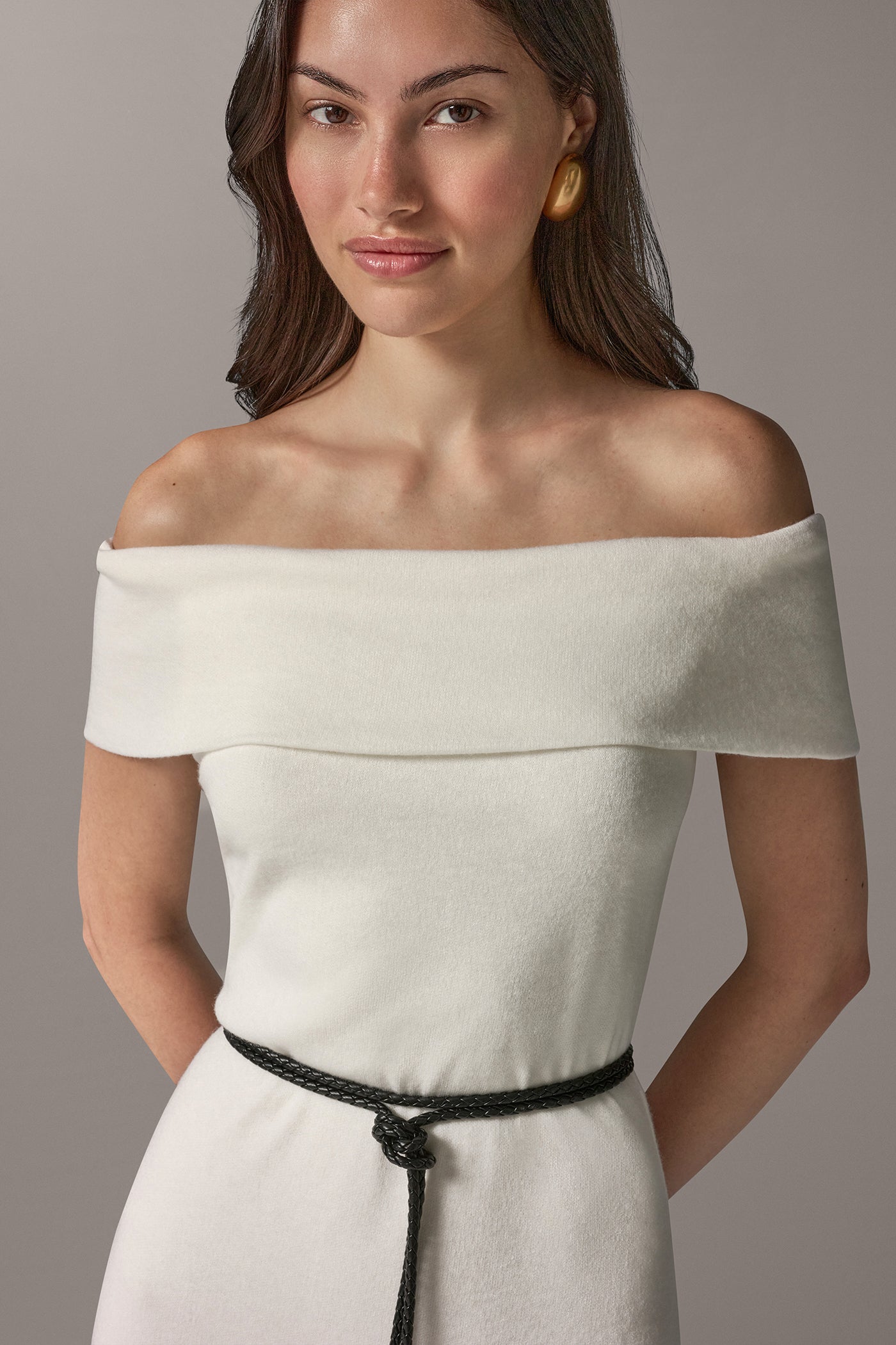 OFF THE SHOULDER MIDI SHEATH DRESS VIEW 4