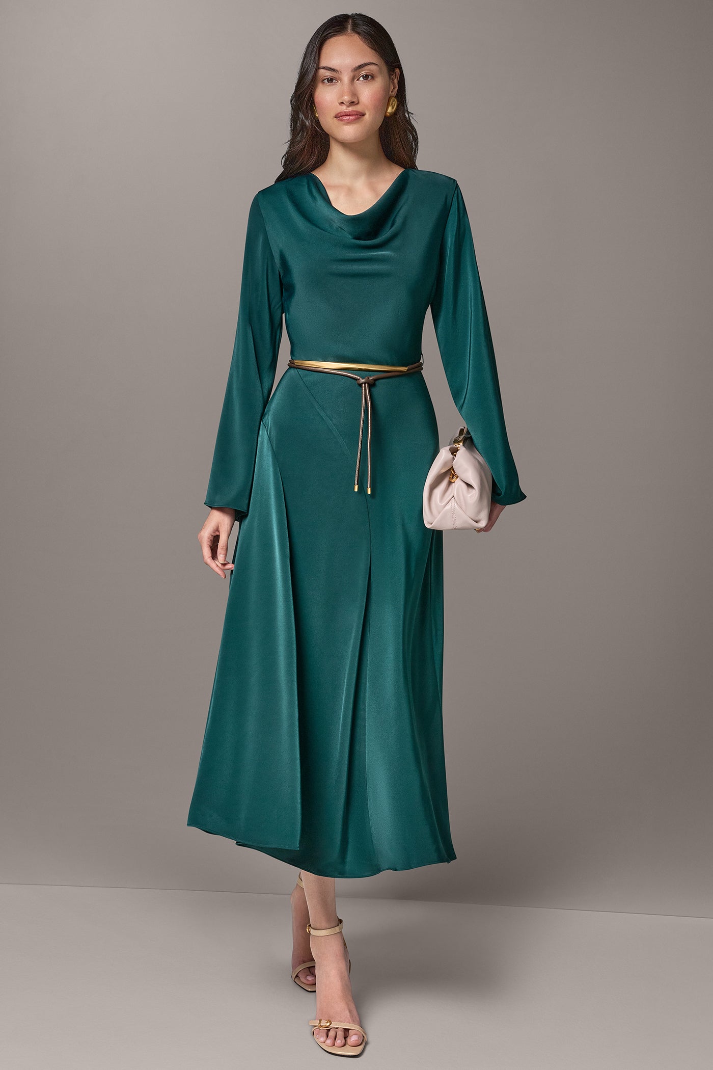 Donna Karan Women's Bell Sleeve Midi A-Line Dress in Hudson, Size 6