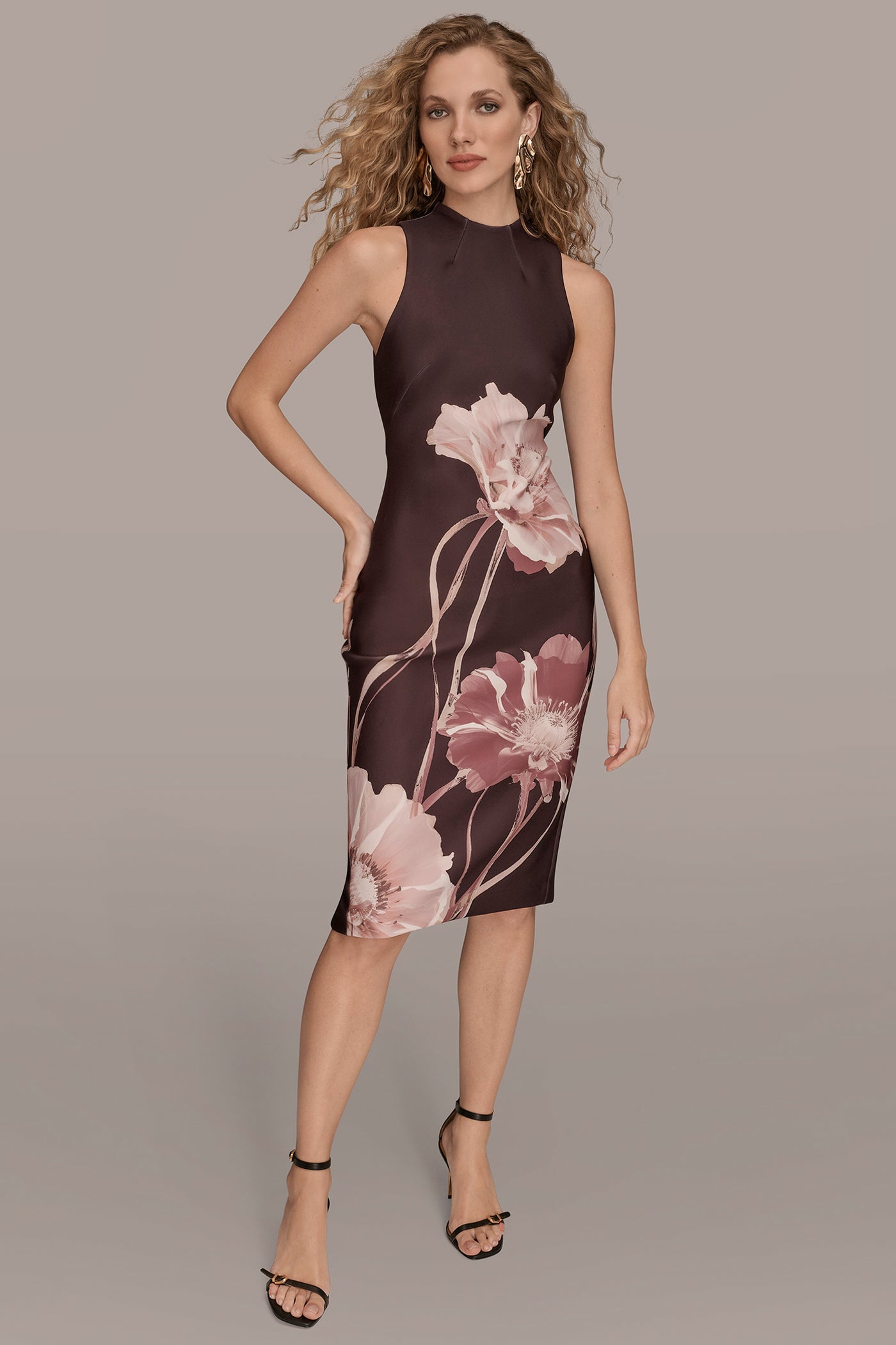 MOCK-NECK FLORAL SHEATH | View 1 | Dresses & Jumpsuits