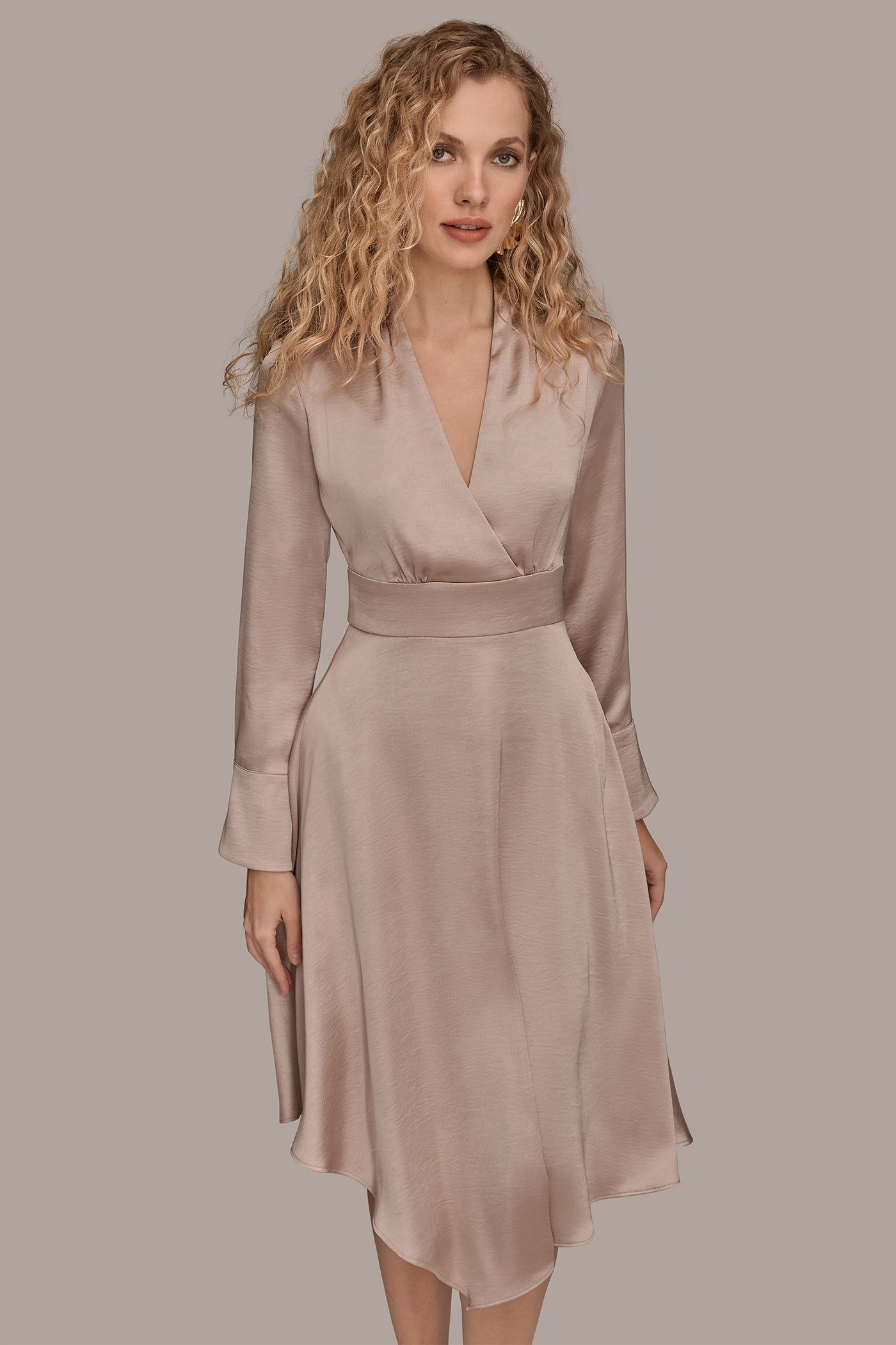 WRAP-EFFECT ASYMMETRIC MIDI DRESS VIEW 6 | Office to Evening Dresses