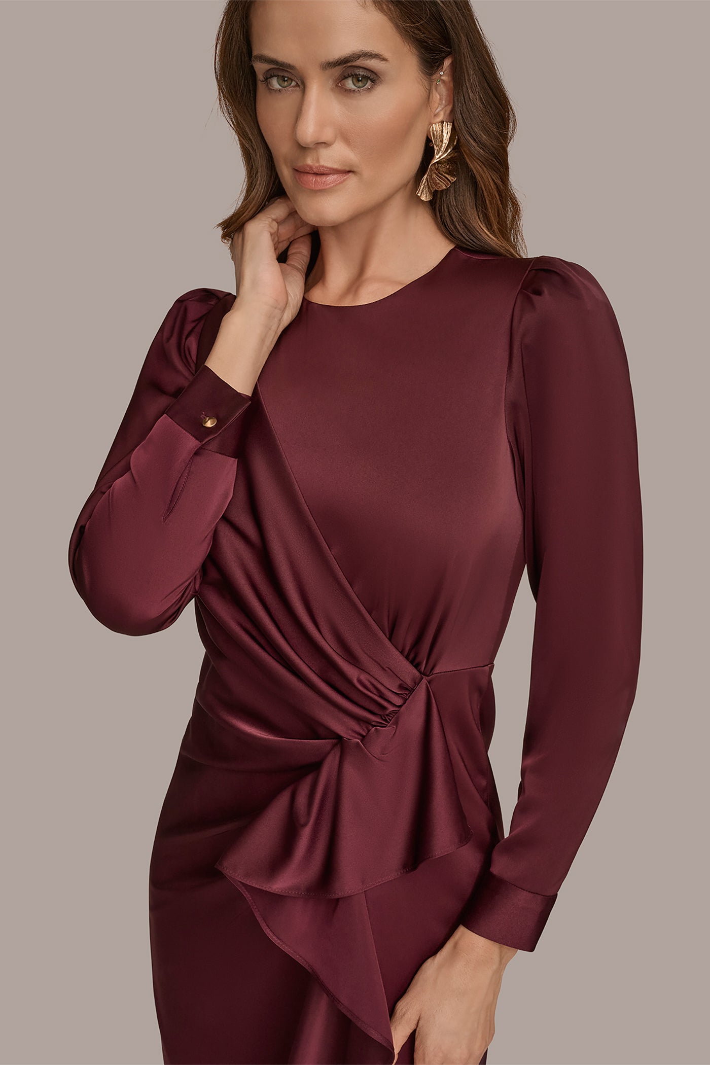 RUFFLED RUCHED MIDI DRESS VIEW 6 | Cocktail & Party