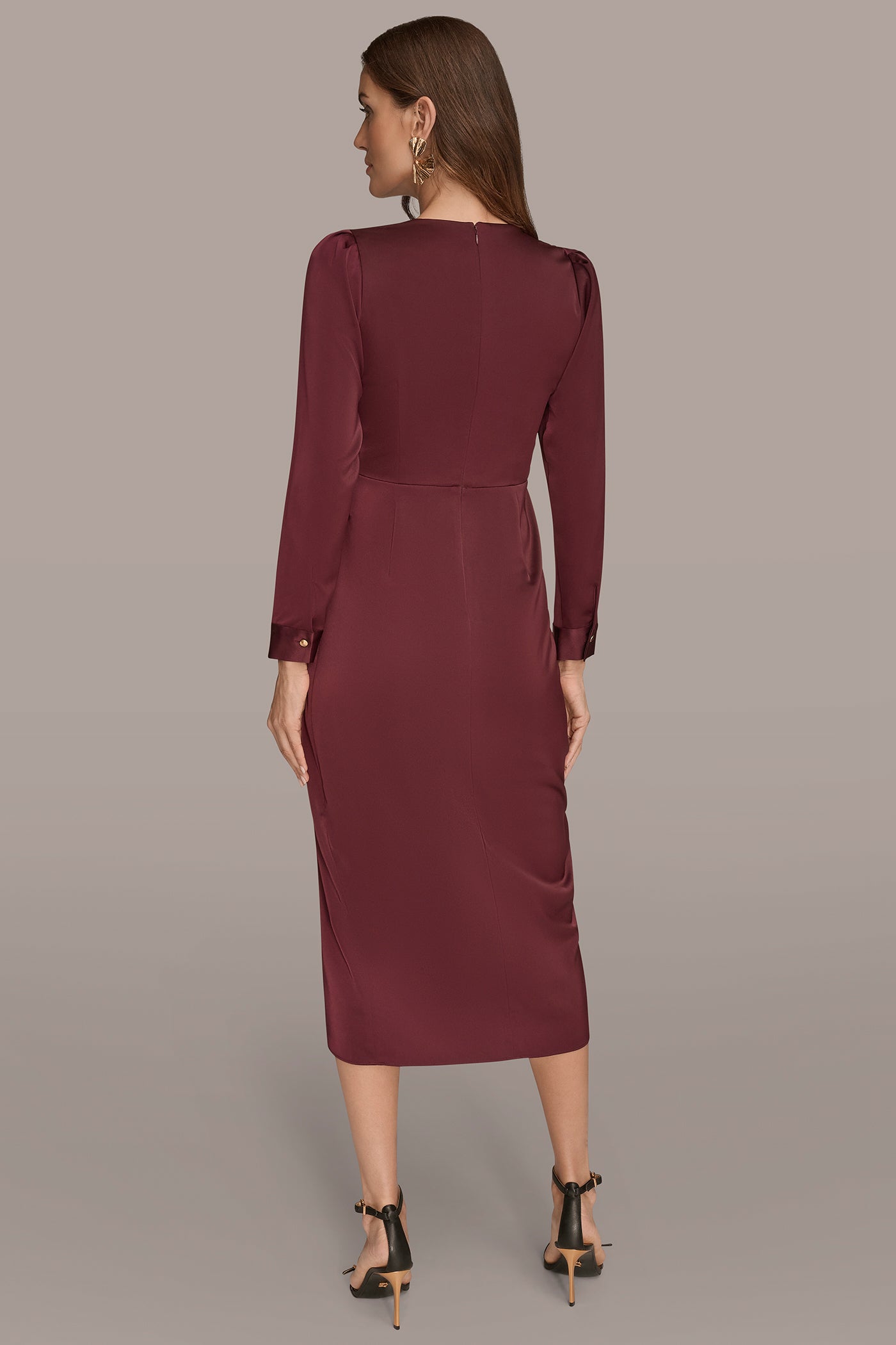 RUFFLED RUCHED MIDI DRESS | View 2 | Cocktail & Party